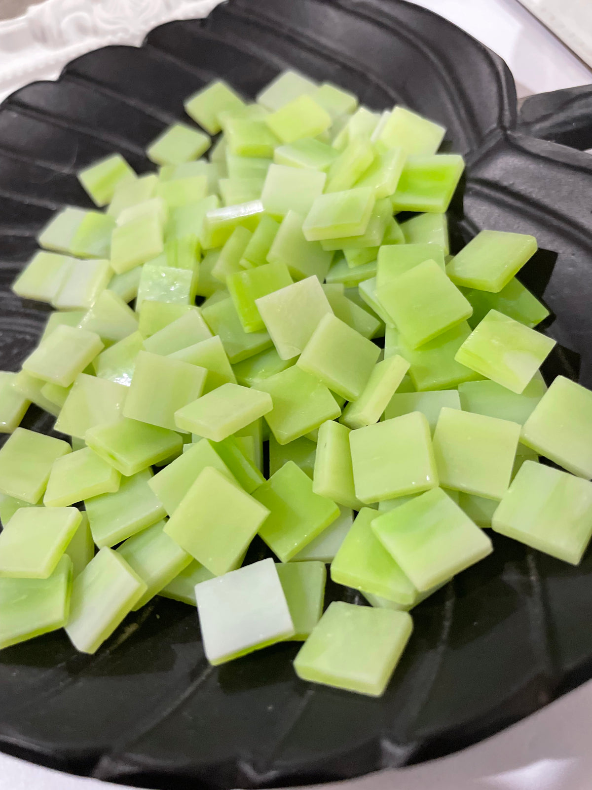 10mm Stained Glass Squares - Spearmint