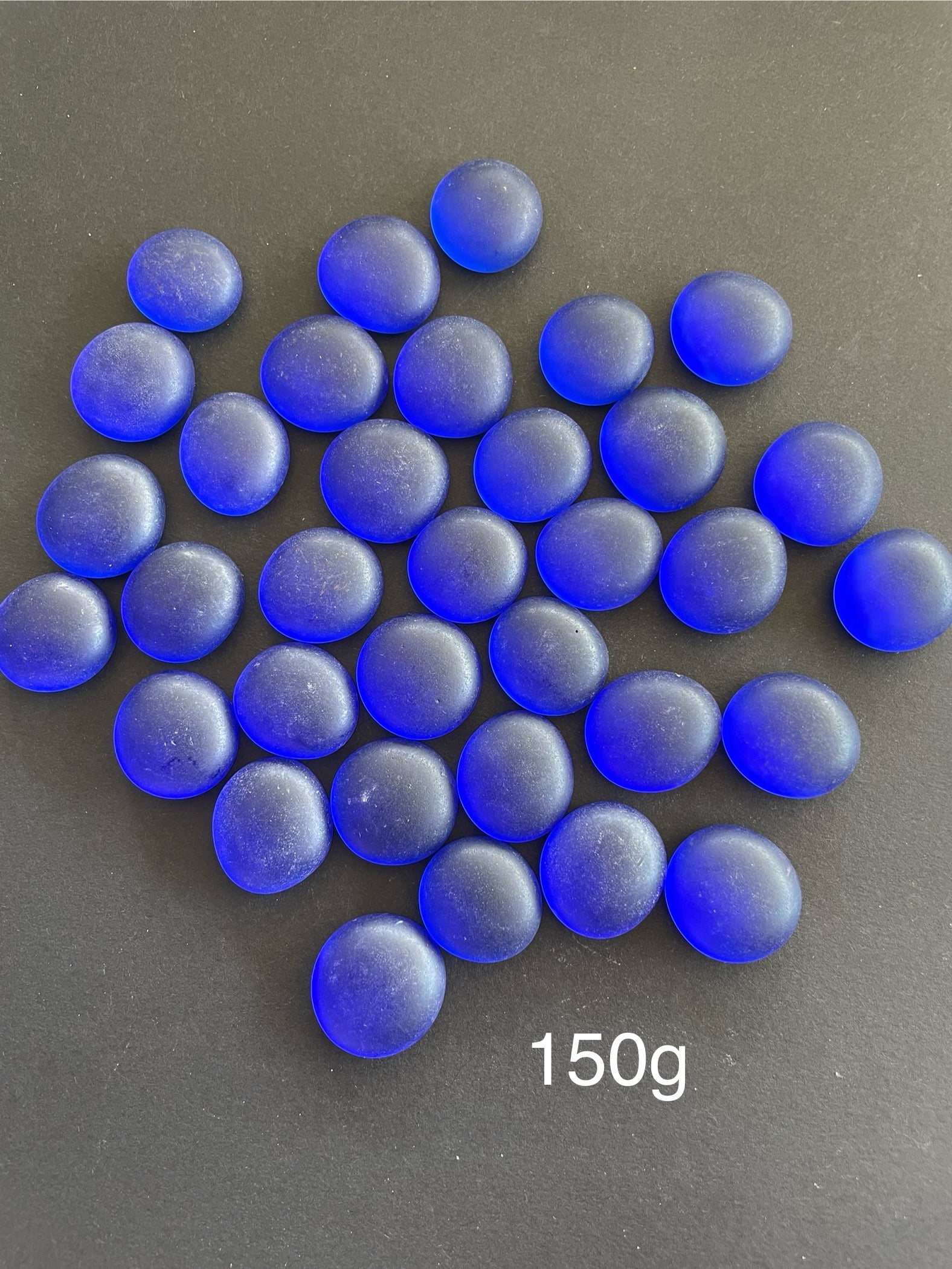 Frosted Blue Glass Gems