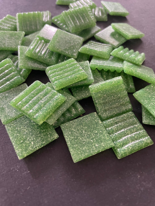 20mm Vitreous Glass Squares - Evergreen