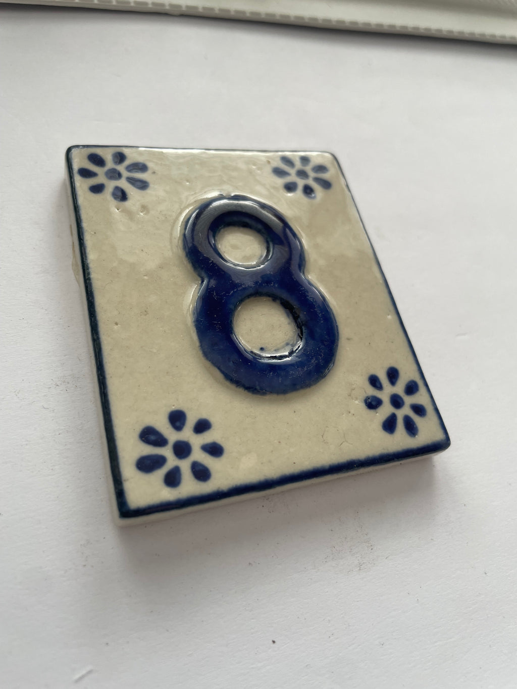 Hand Painted Number Tile - 8