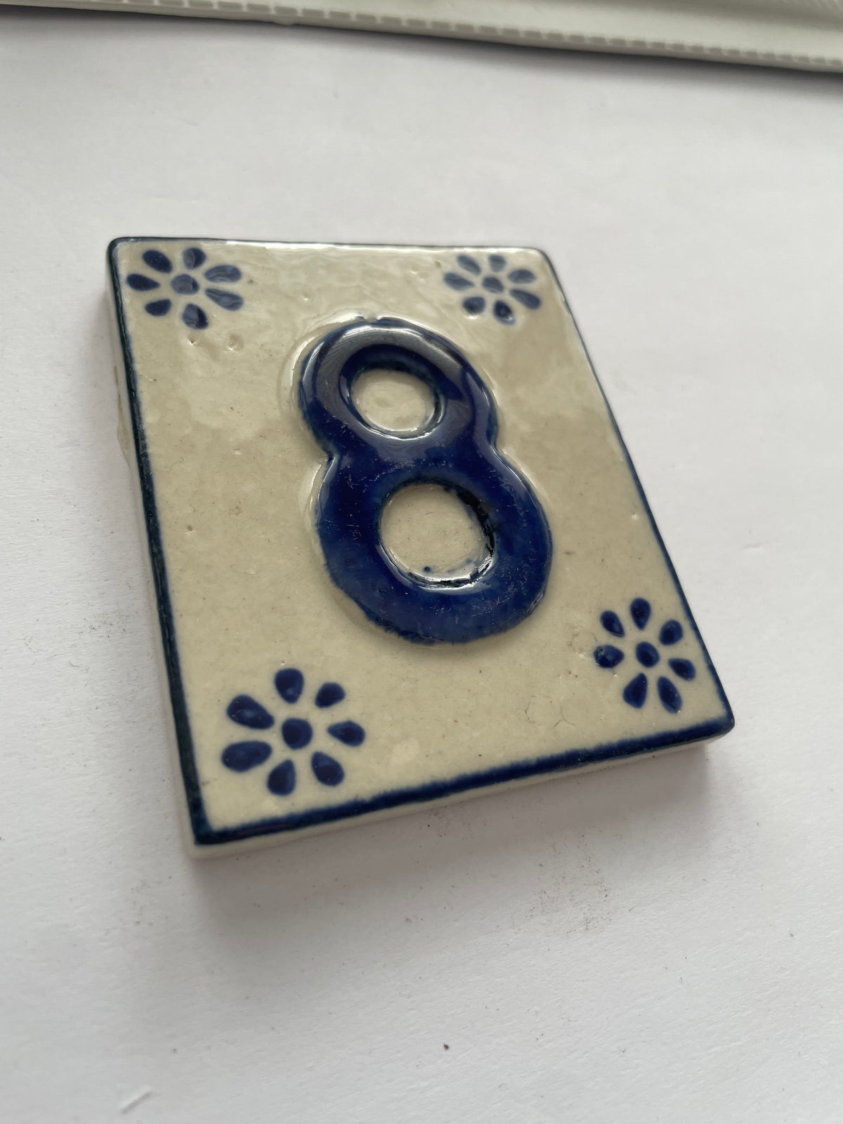 Hand Painted Number Tile - 8