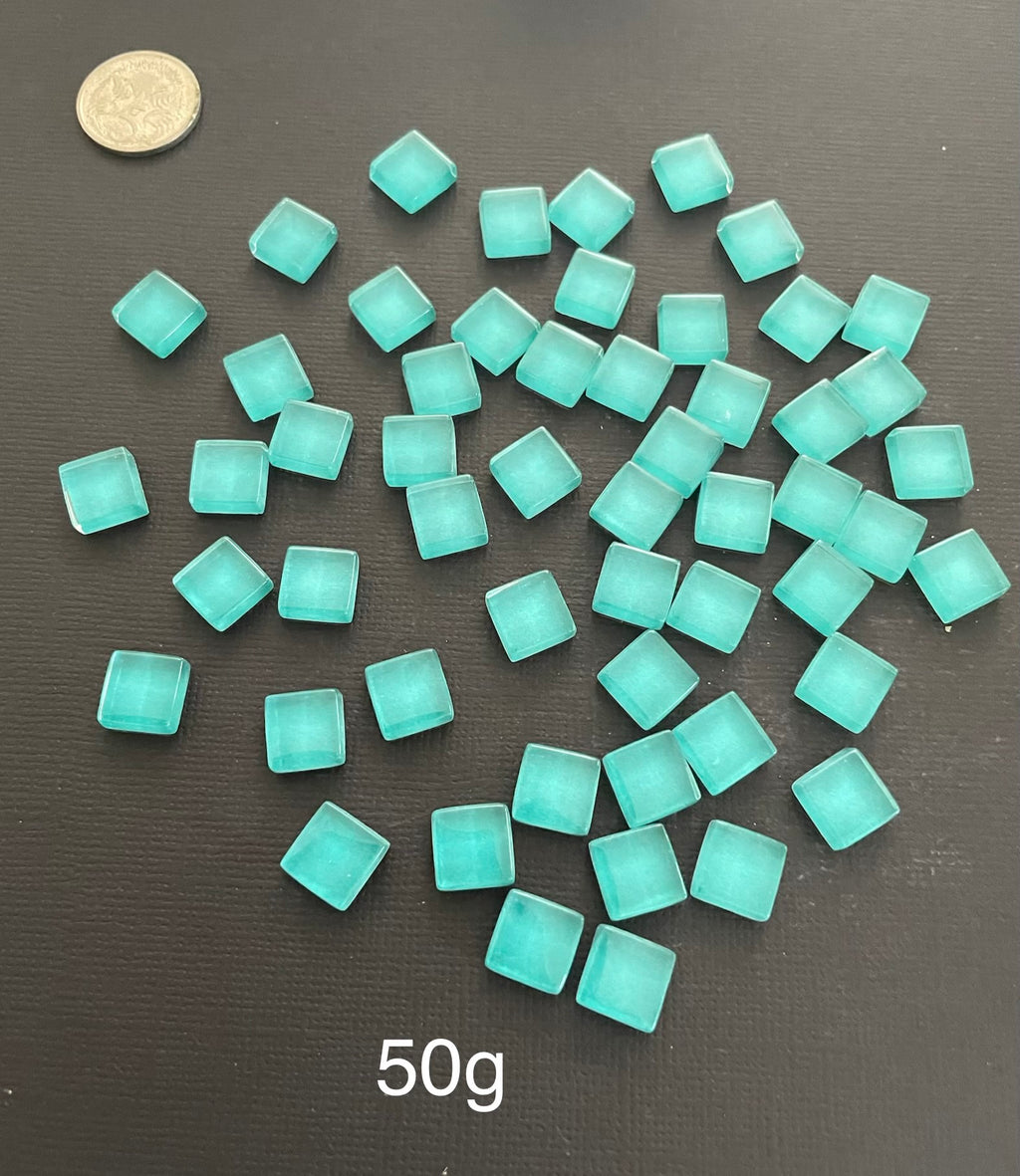 Glass Crystal Squares - Blue Mix