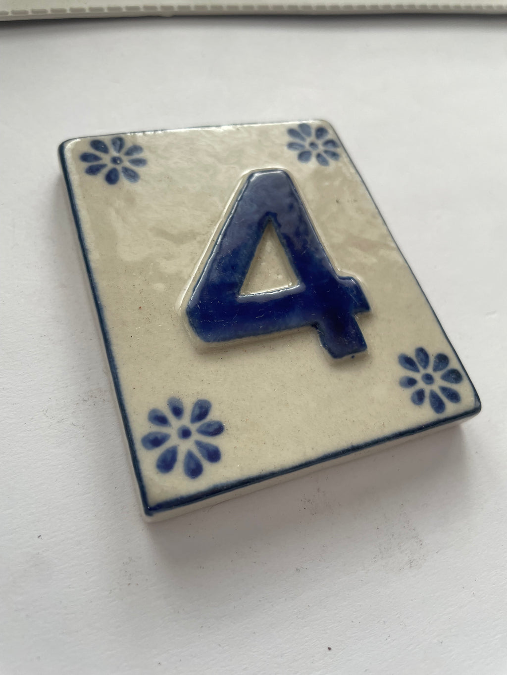 Hand Painted Number Tile - 4