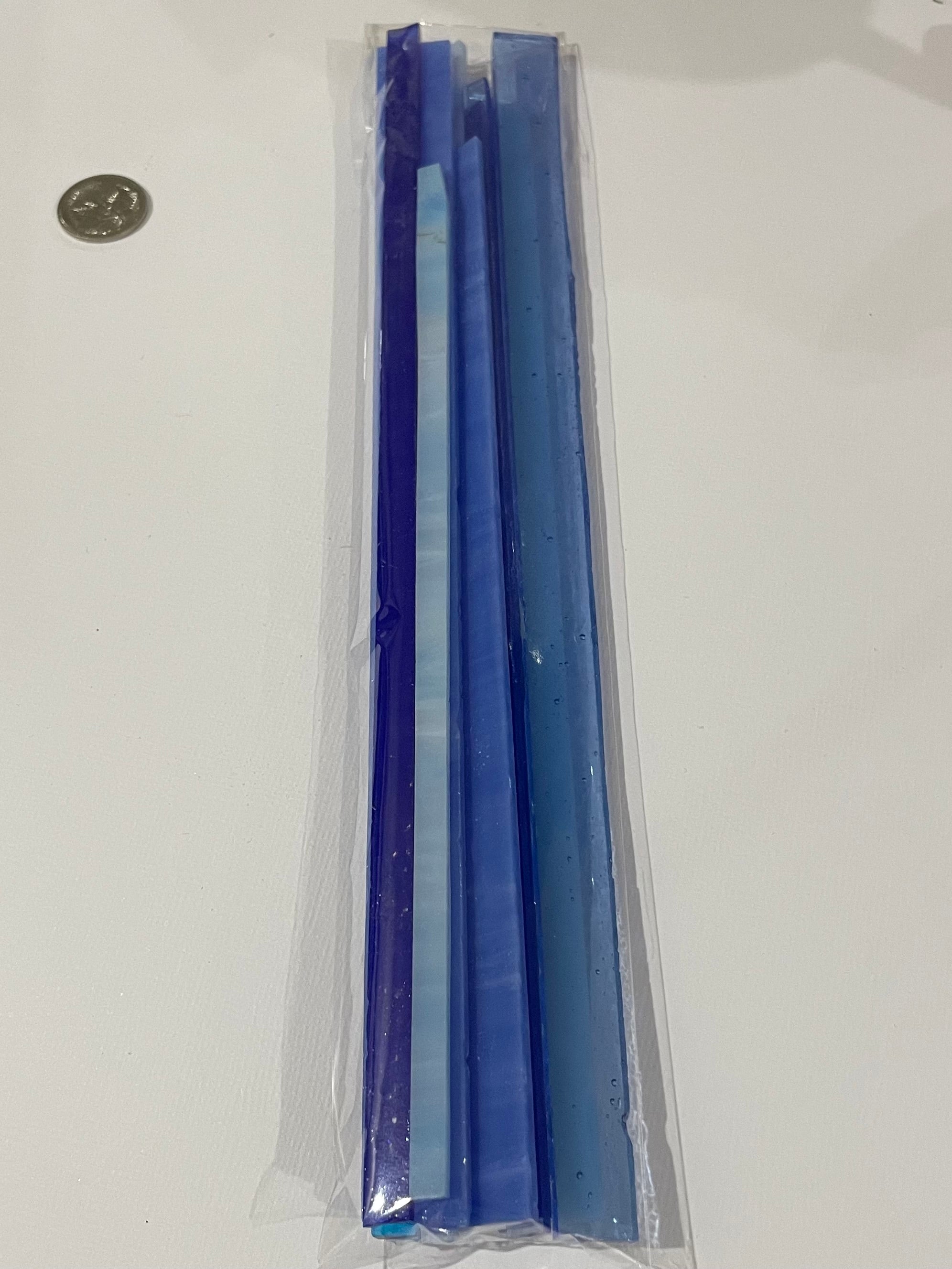 Stained Glass Strips - Blue Mix Lg