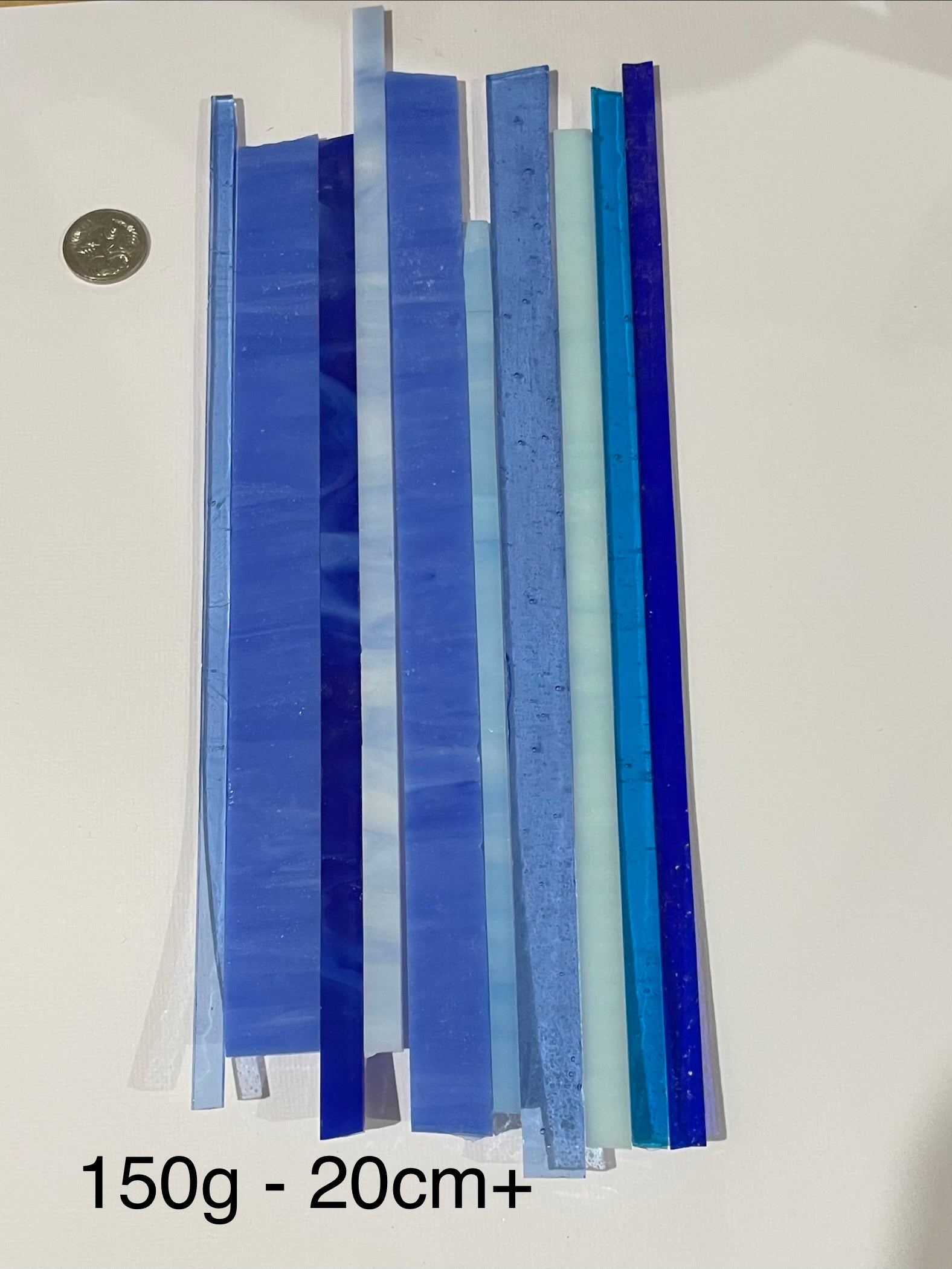 Stained Glass Strips - Blue Mix Lg