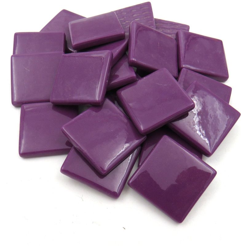 25mm Opaque Glass Squares - Grape