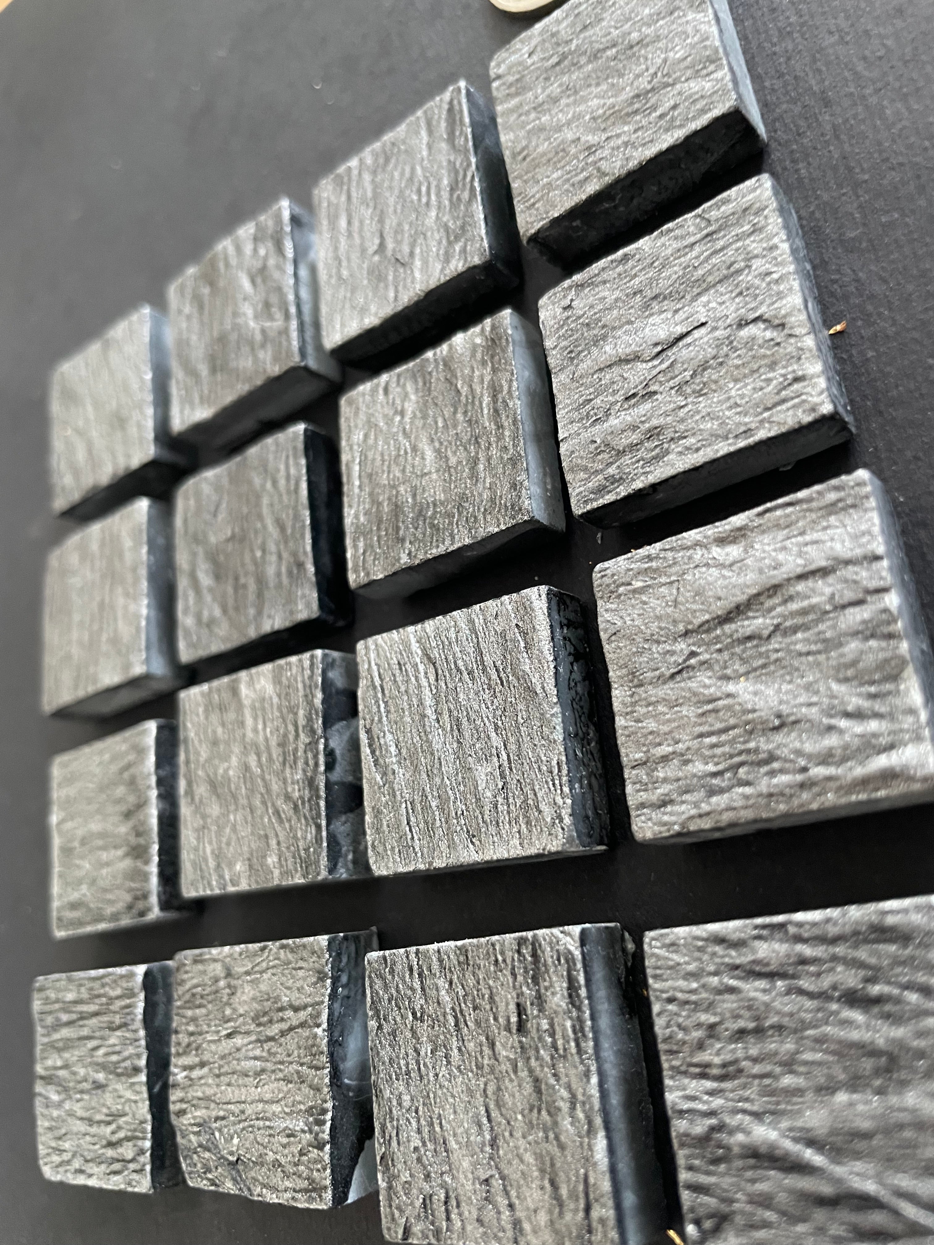 Textured Ceramic Squares - Gunmetal