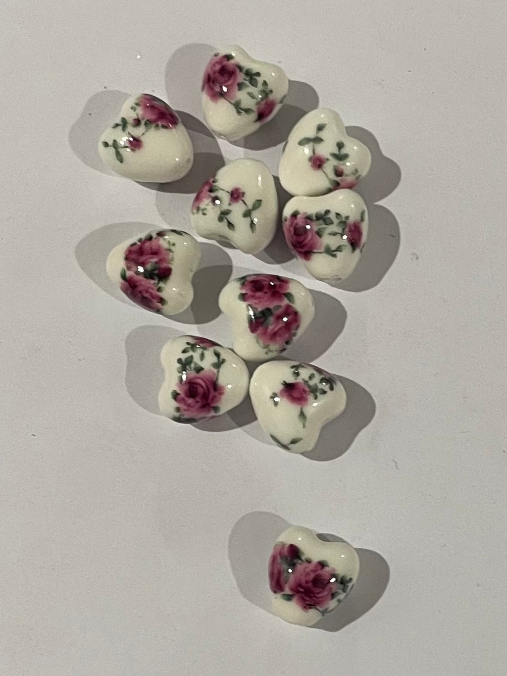 Floral Heart Beads - Roses