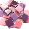 Pâte De Verre (PDV) 25mm Opaque Glass Squares -  Purple Passion Mix