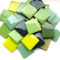Pâte De Verre (PDV) 25mm Opaque Glass Squares -  Fields of Green