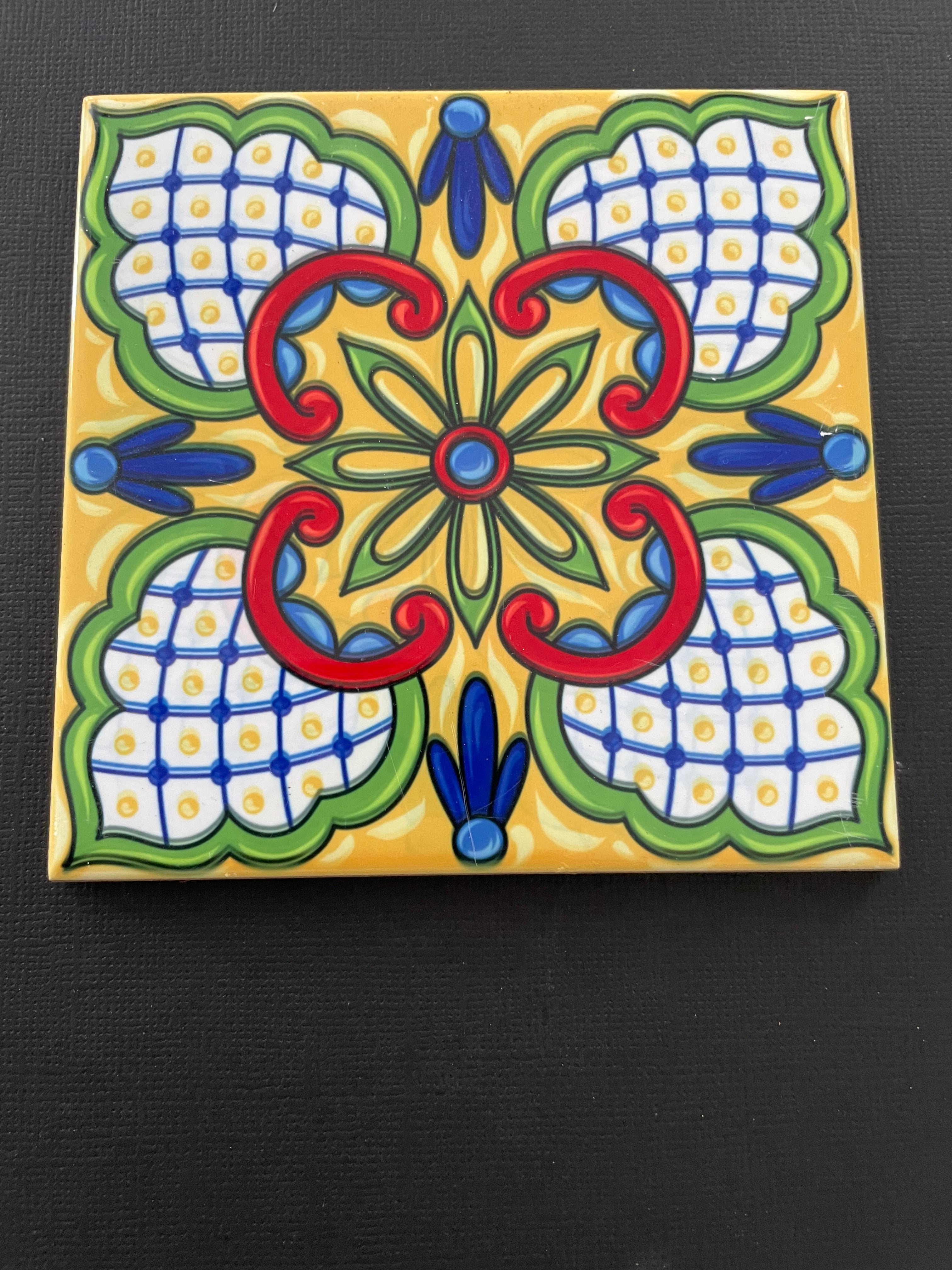 Decorative Tile - Yellow Burst