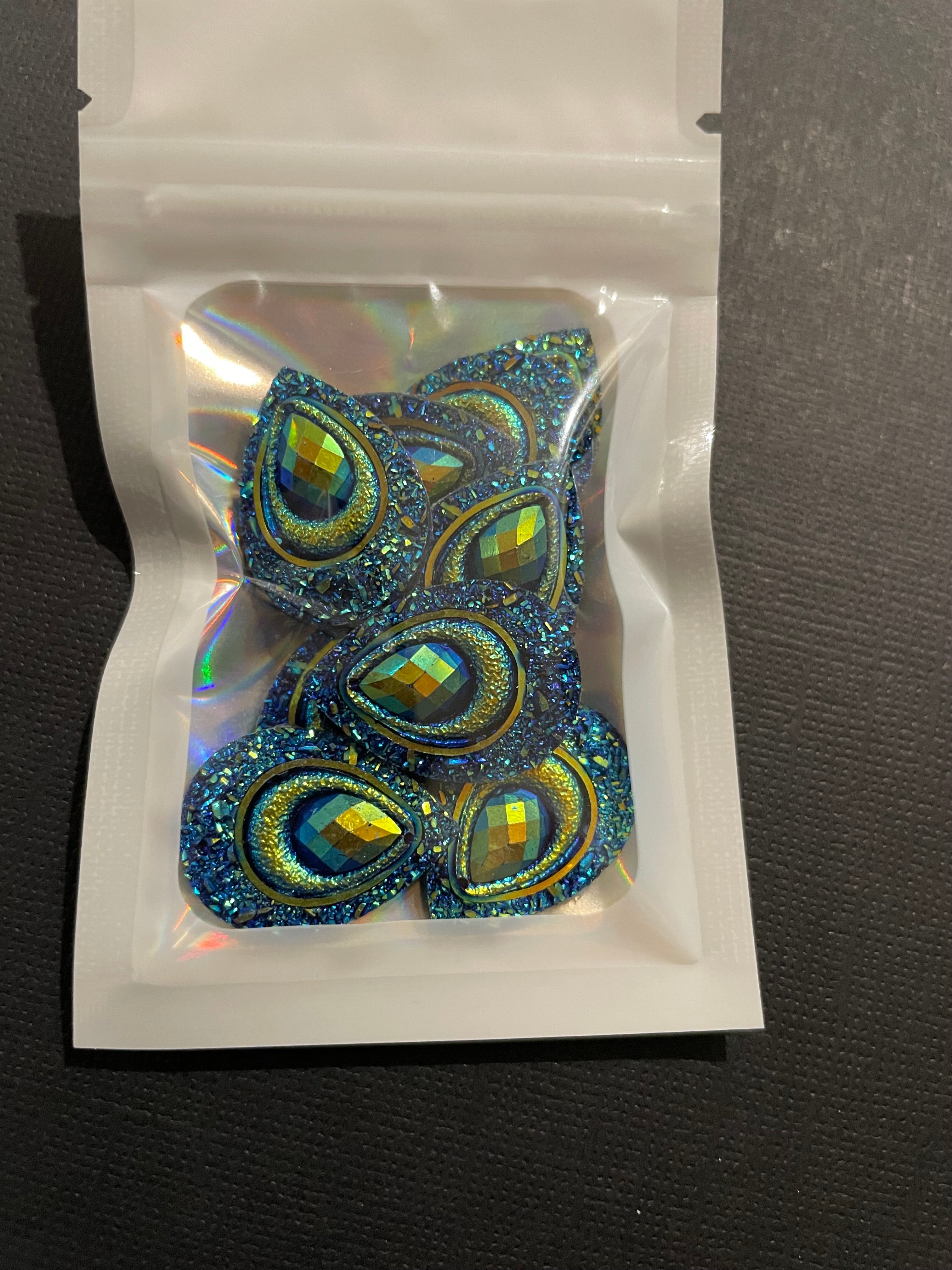 Peacock Tail Cabochons
