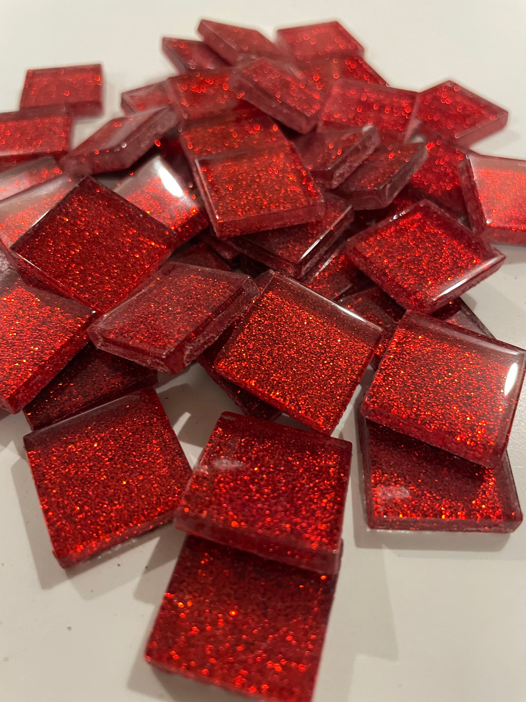 Glitter Glass Tiles - Ruby Slippers
