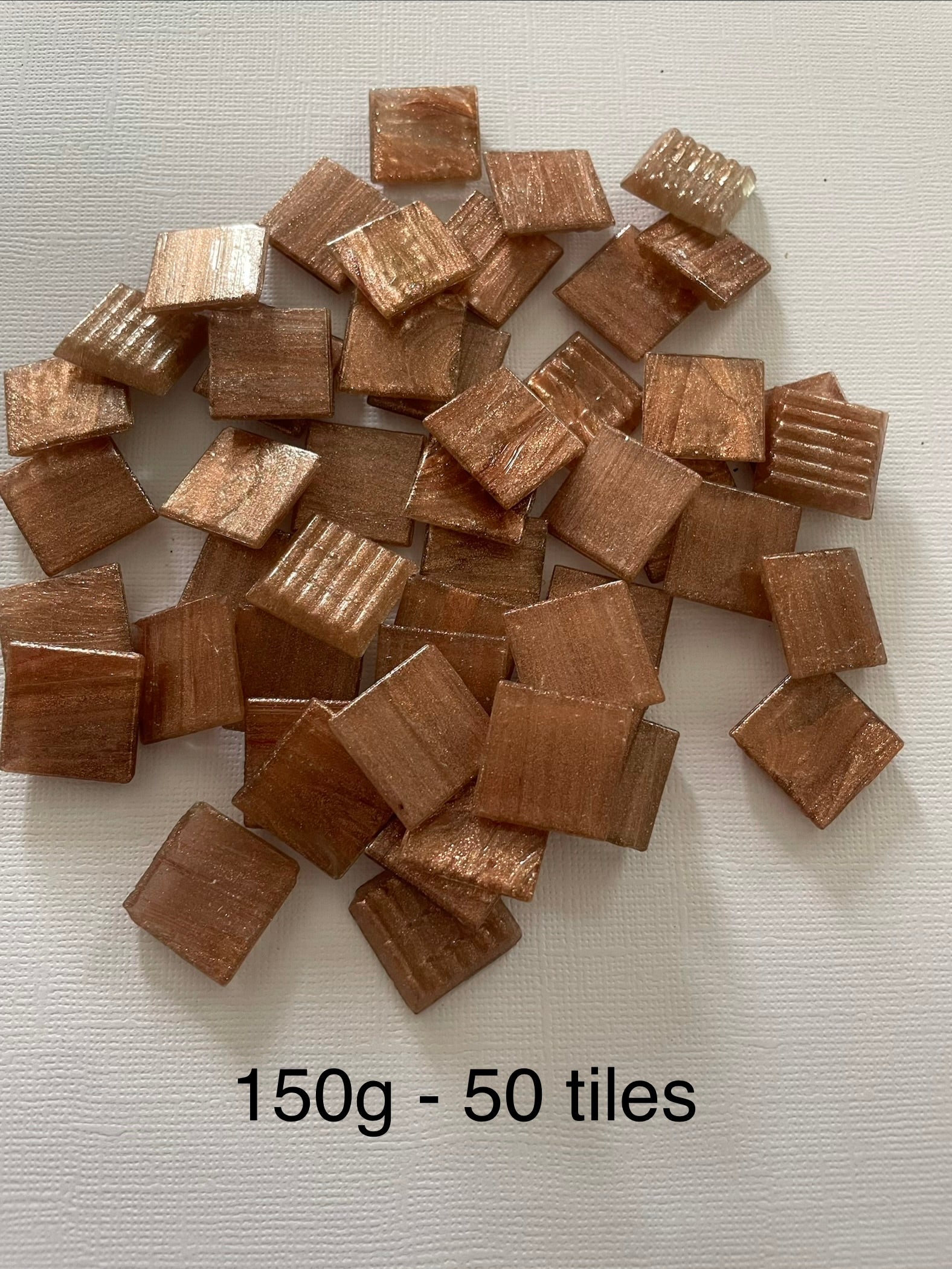 20mm Glass Gold Shimmer Tile - Copper