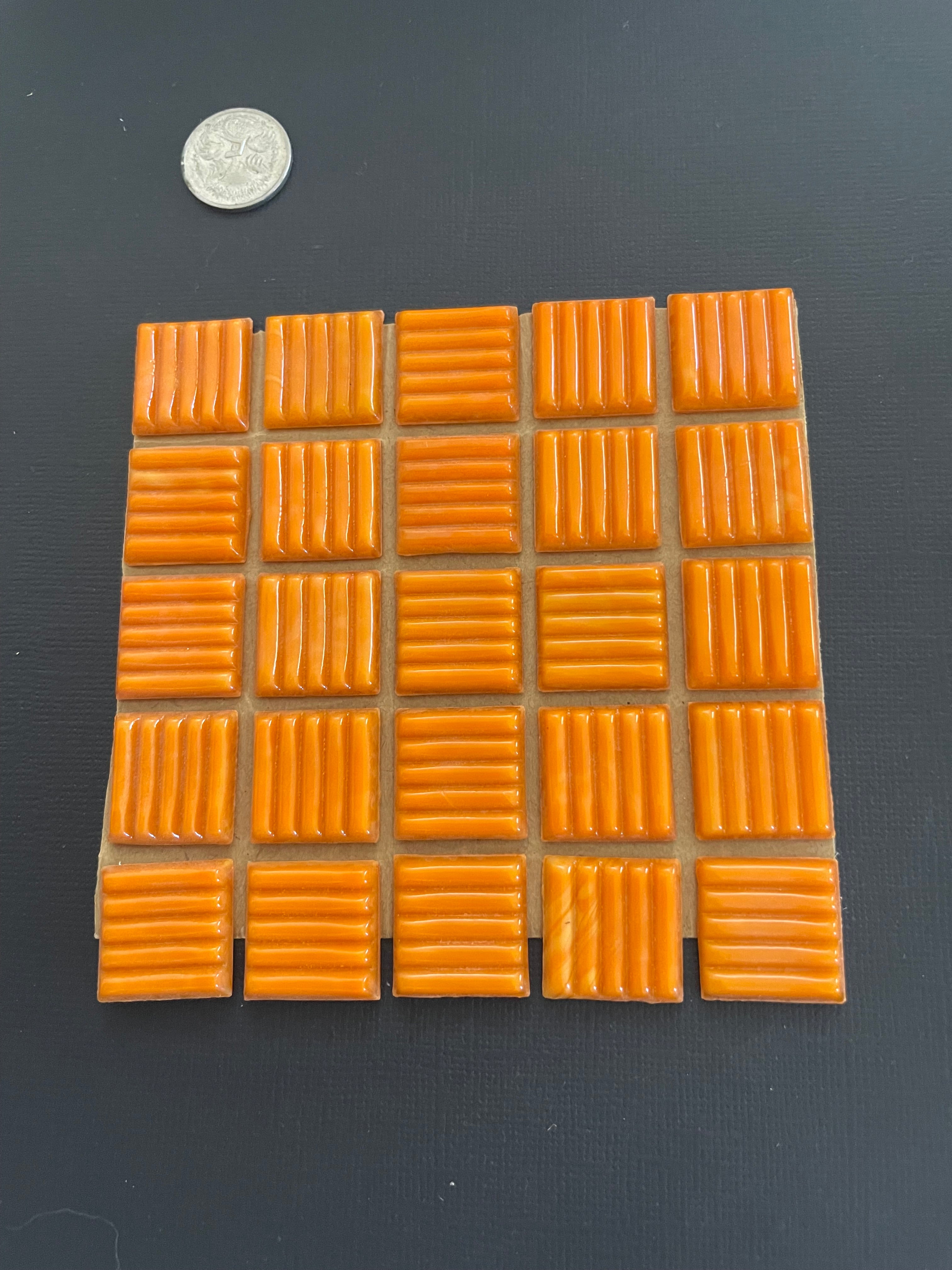 20mm Glass Tiles - Carrot