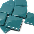 25mm Opaque Glass Squares - Deep Teal