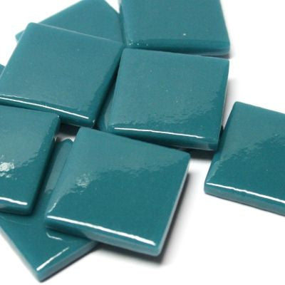 25mm Opaque Glass Squares - Deep Teal
