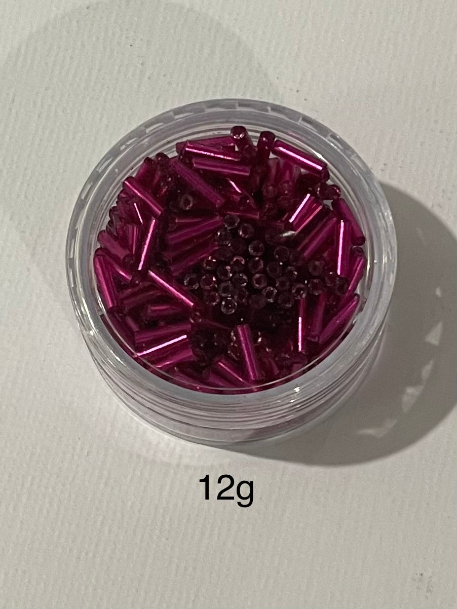 Tube beads - Magenta