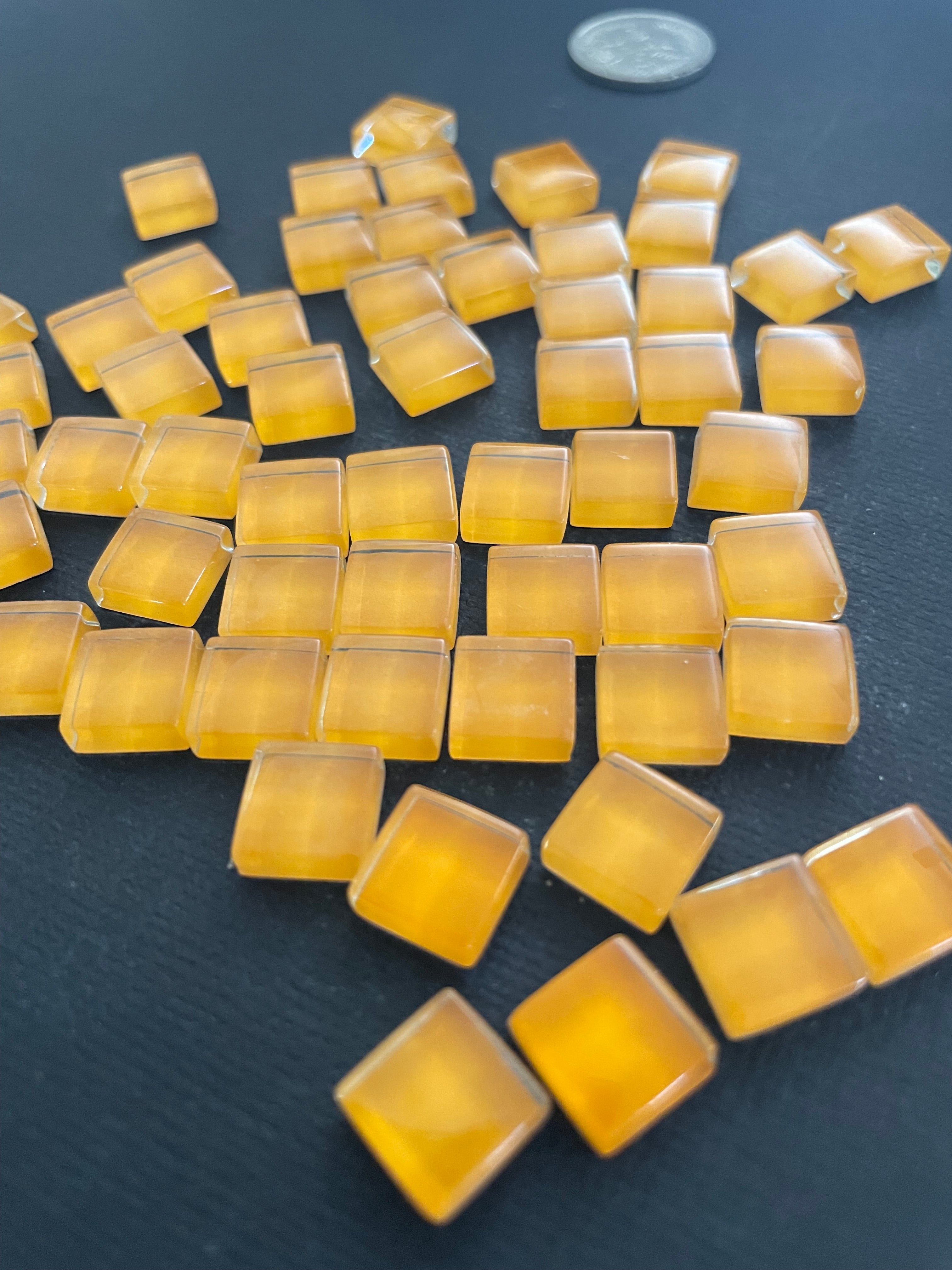Glass Mini Squares - Orange