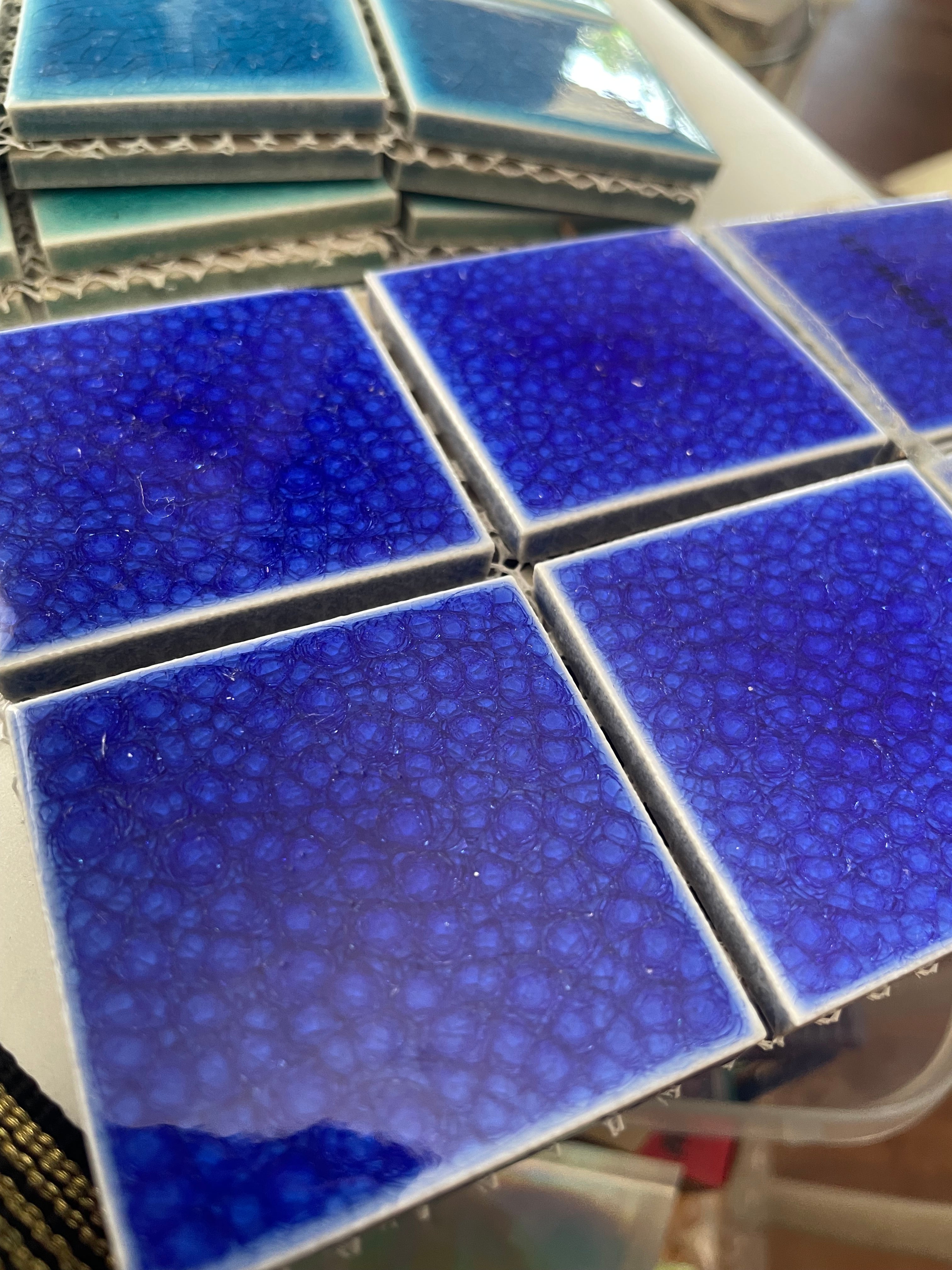 Crackle Gloss Squares - Pacific