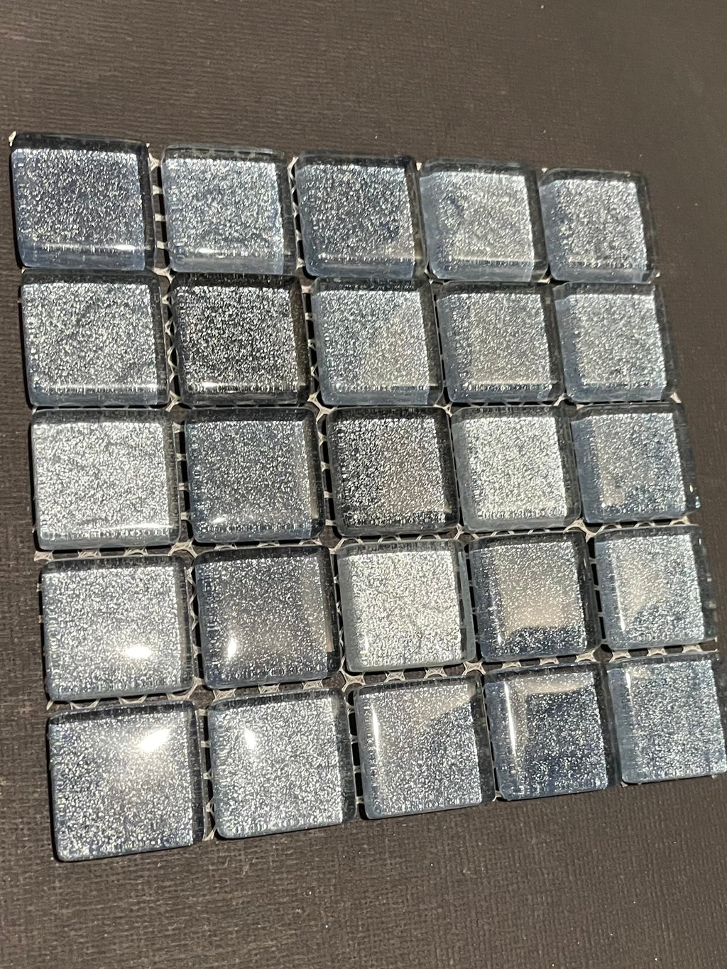 Glitter Glass Tiles - Denim Blue