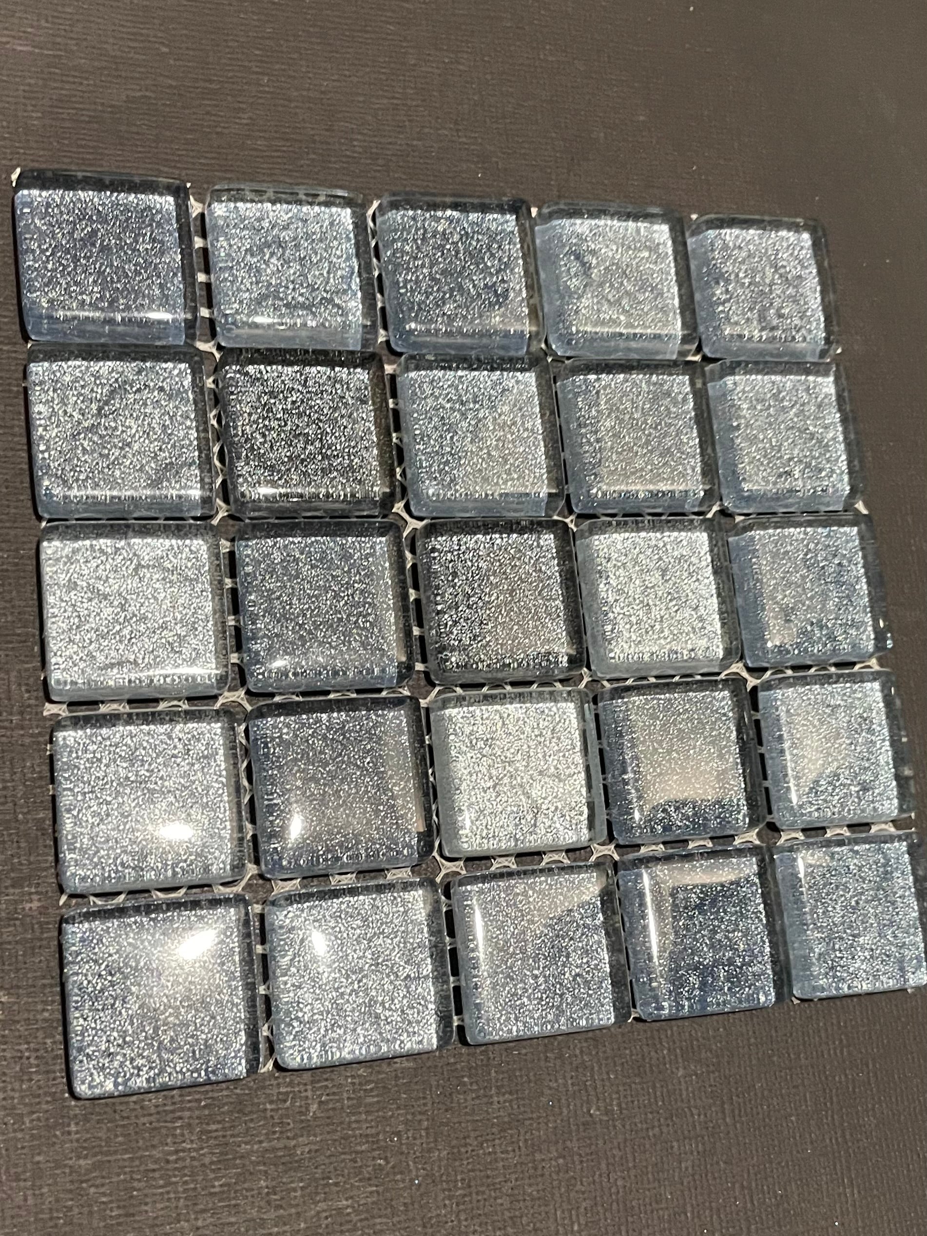 Glitter Glass Tiles - Denim Blue