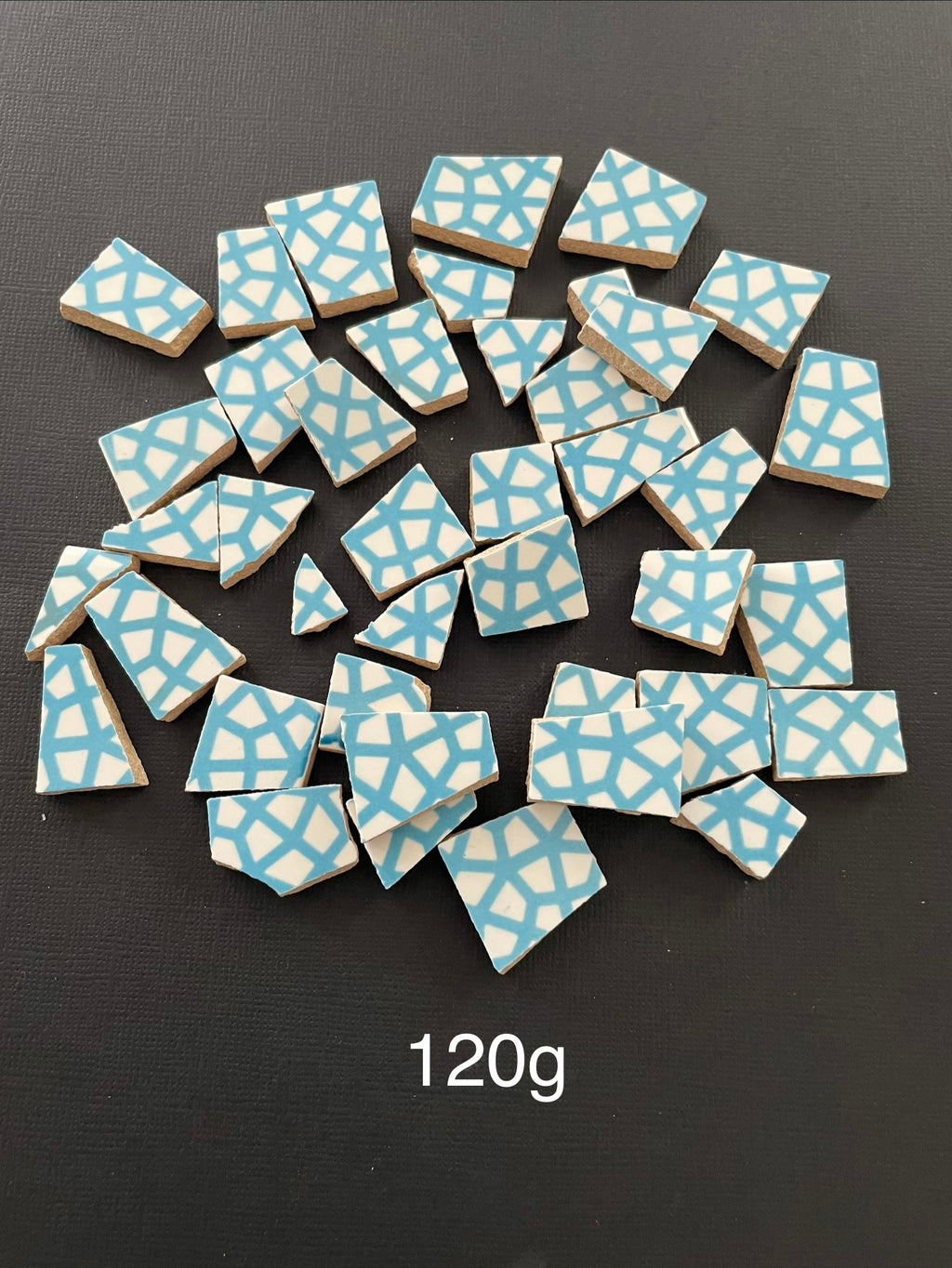 Blue Stripe Ceramic Tile Pieces