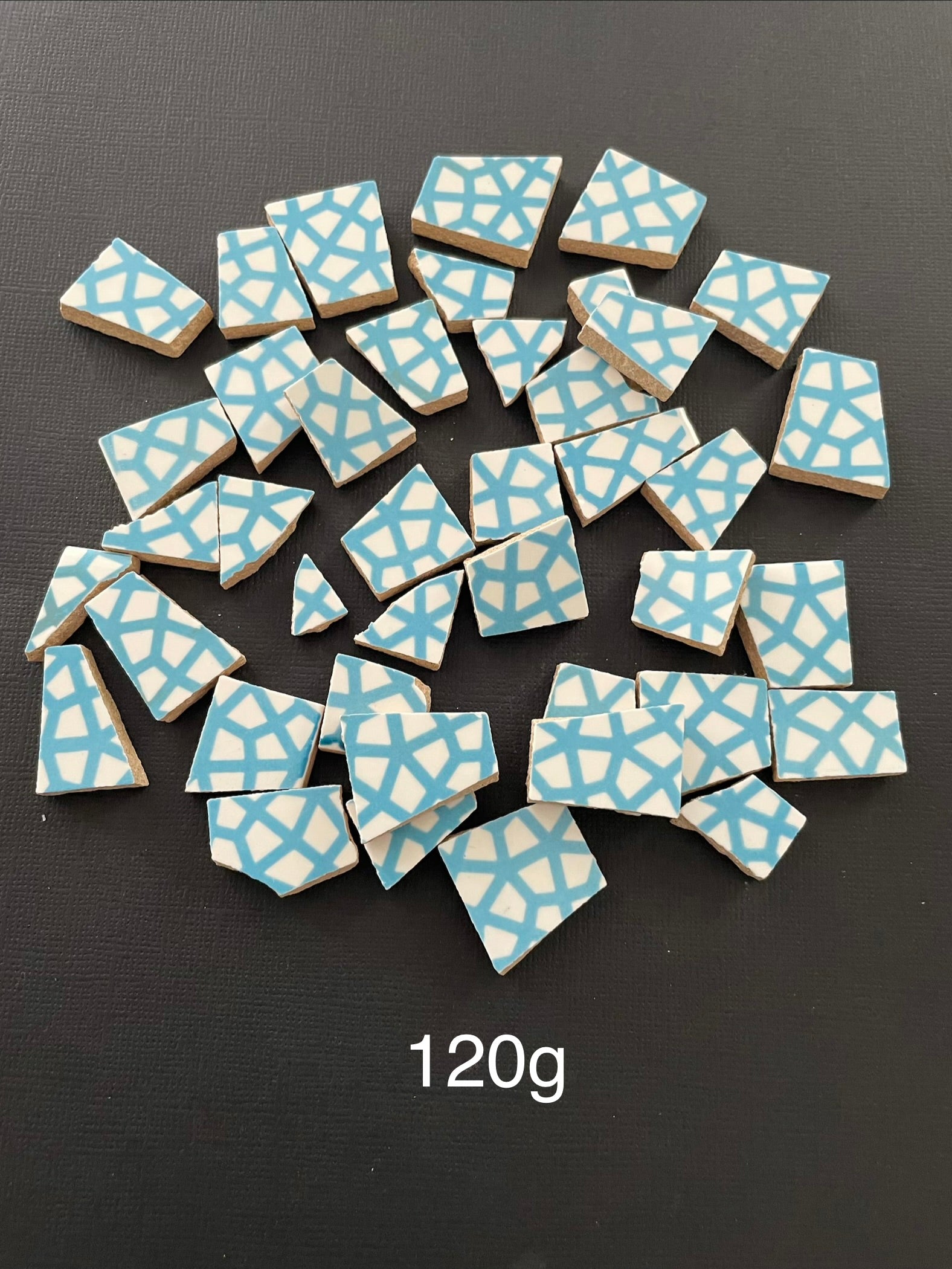 Blue Stripe Ceramic Tile Pieces