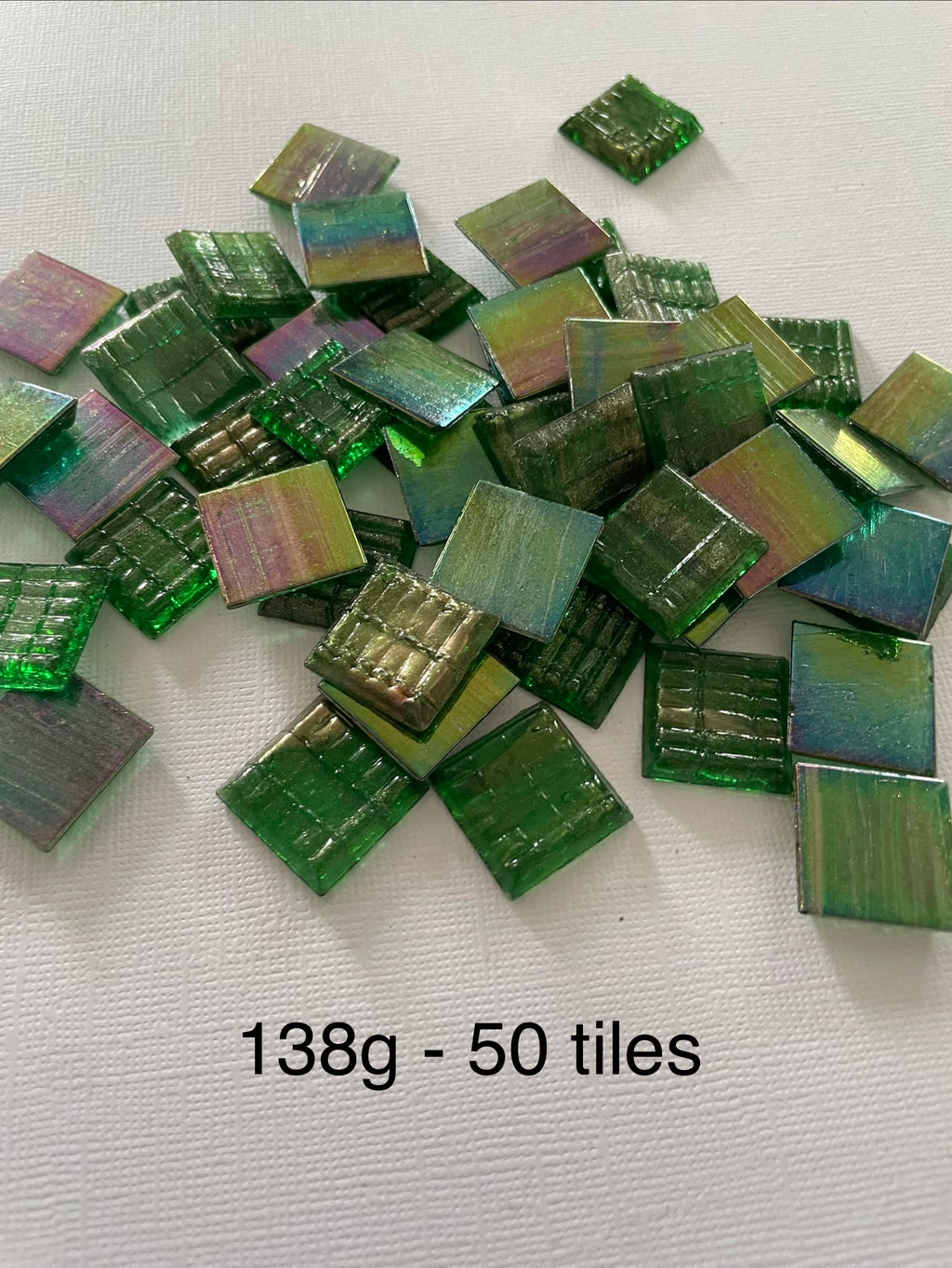20mm Glass Iridised Tile - Forest Green