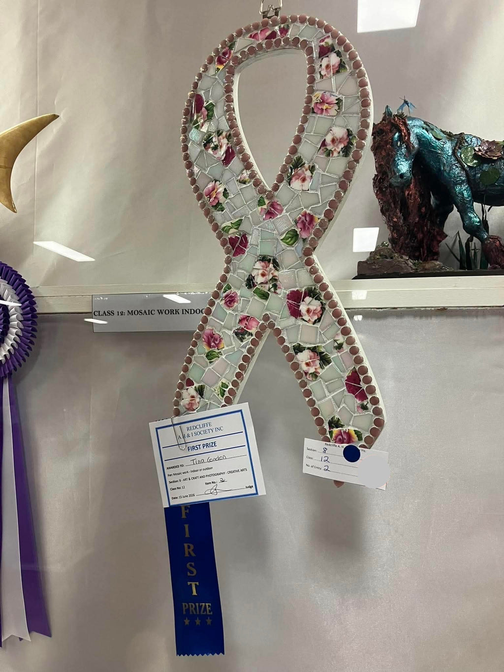 Breast Cancer Ribbon Mosaic