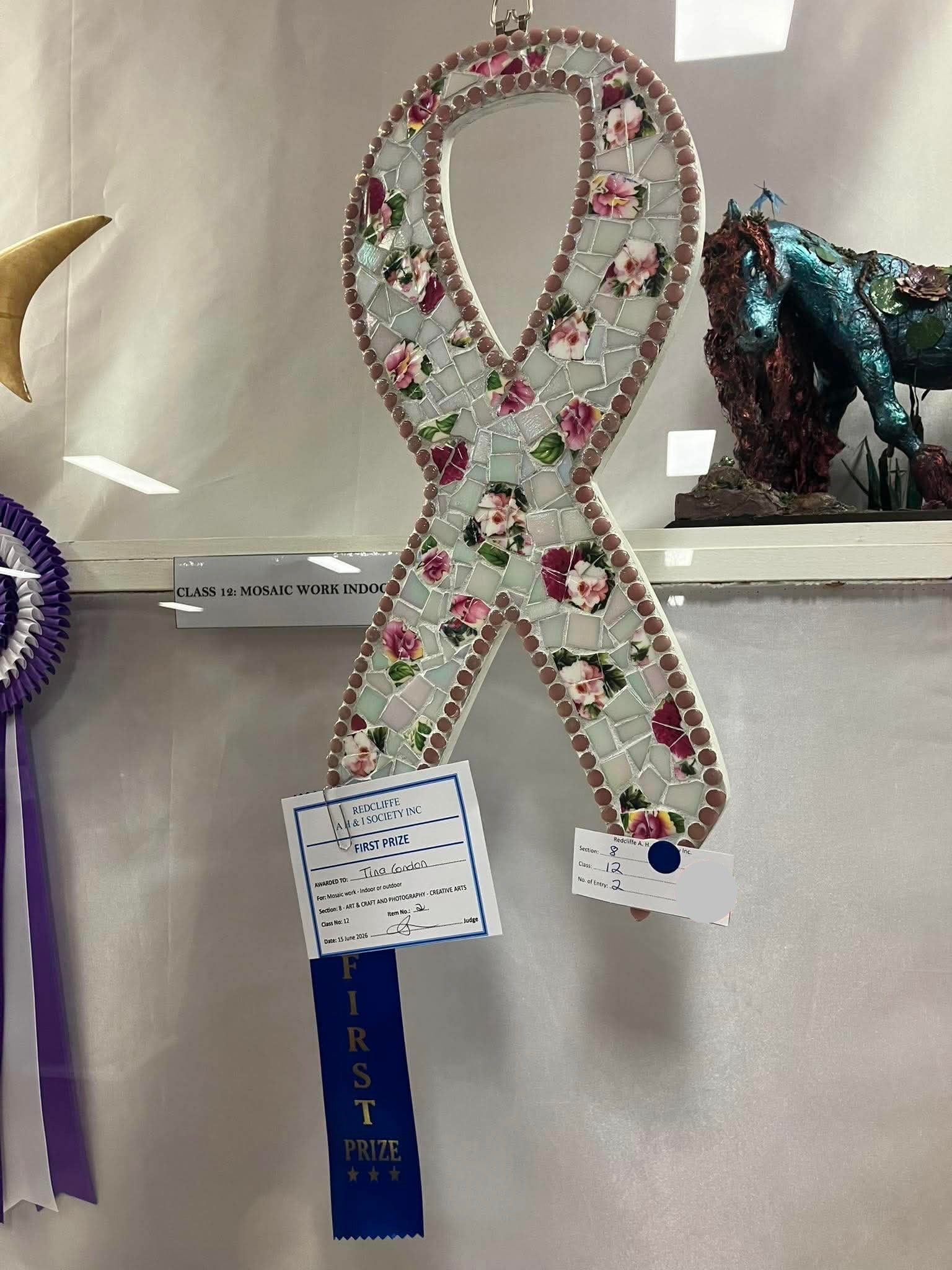Breast Cancer Ribbon Mosaic