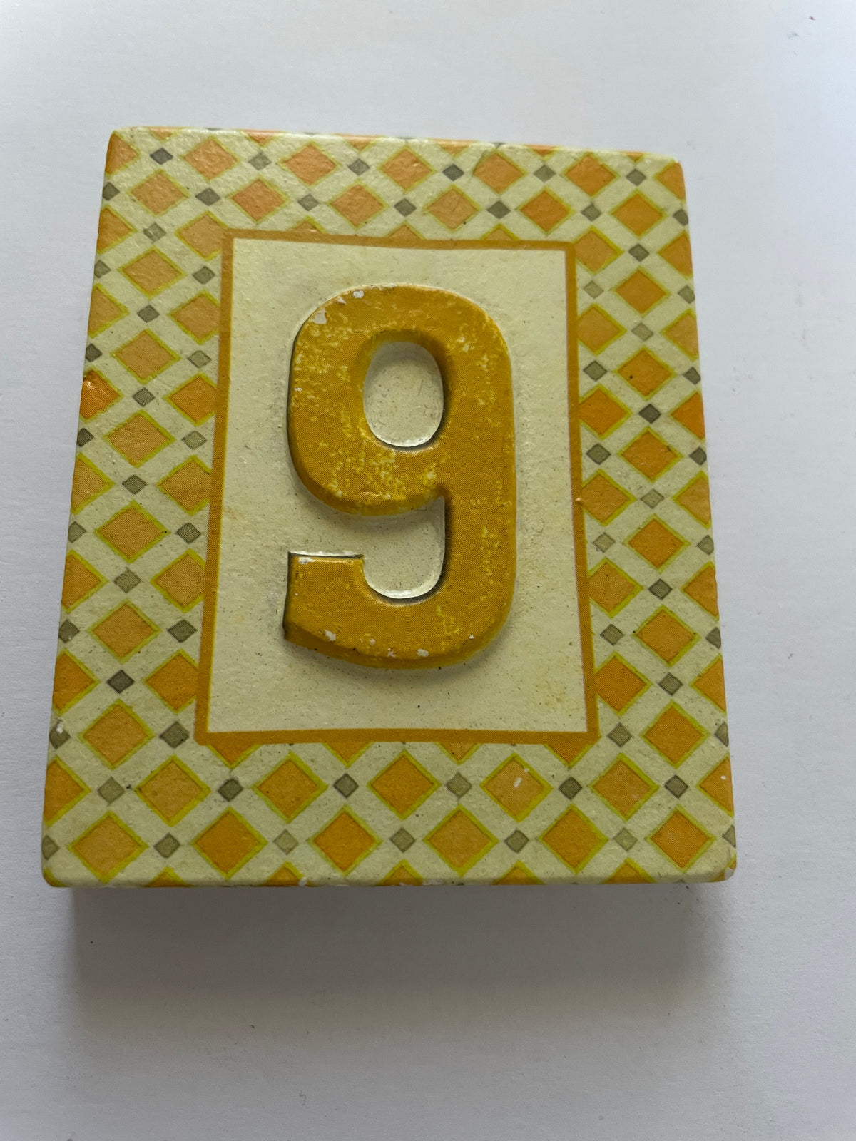 Hand Carved Number Tile - 6/9