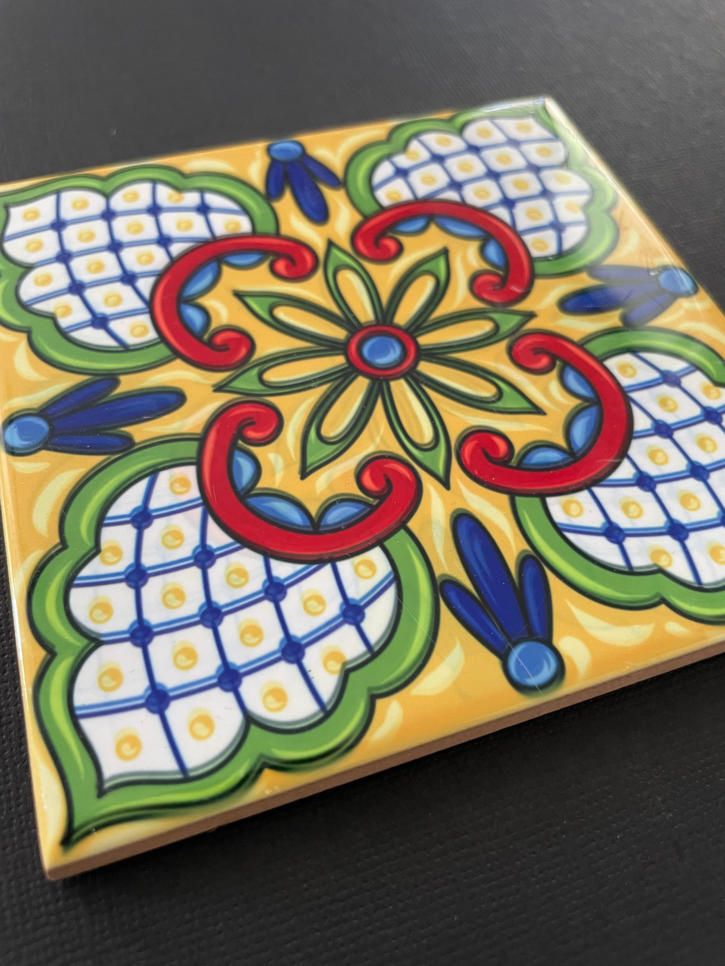 Decorative Tile - Yellow Burst