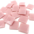 25mm Opaque Glass Squares - Pale Pink