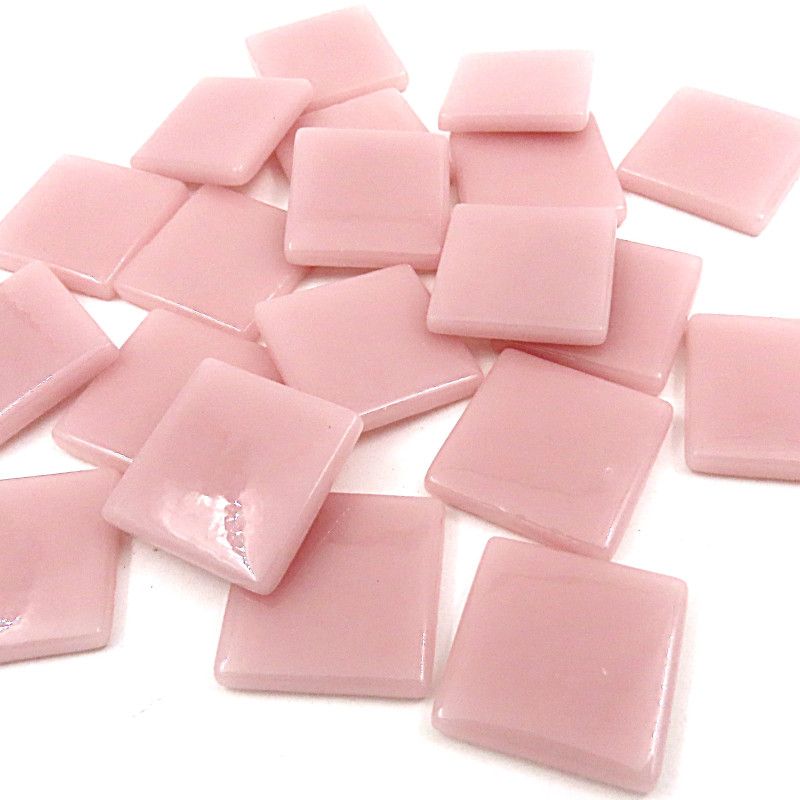 25mm Opaque Glass Squares - Pale Pink