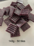 20mm Vitreous Glass Squares - Deep Purple