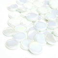 Glass Penny Rounds - Opal White (Pearlised)