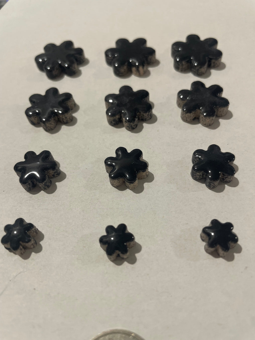 Black ceramic flowers