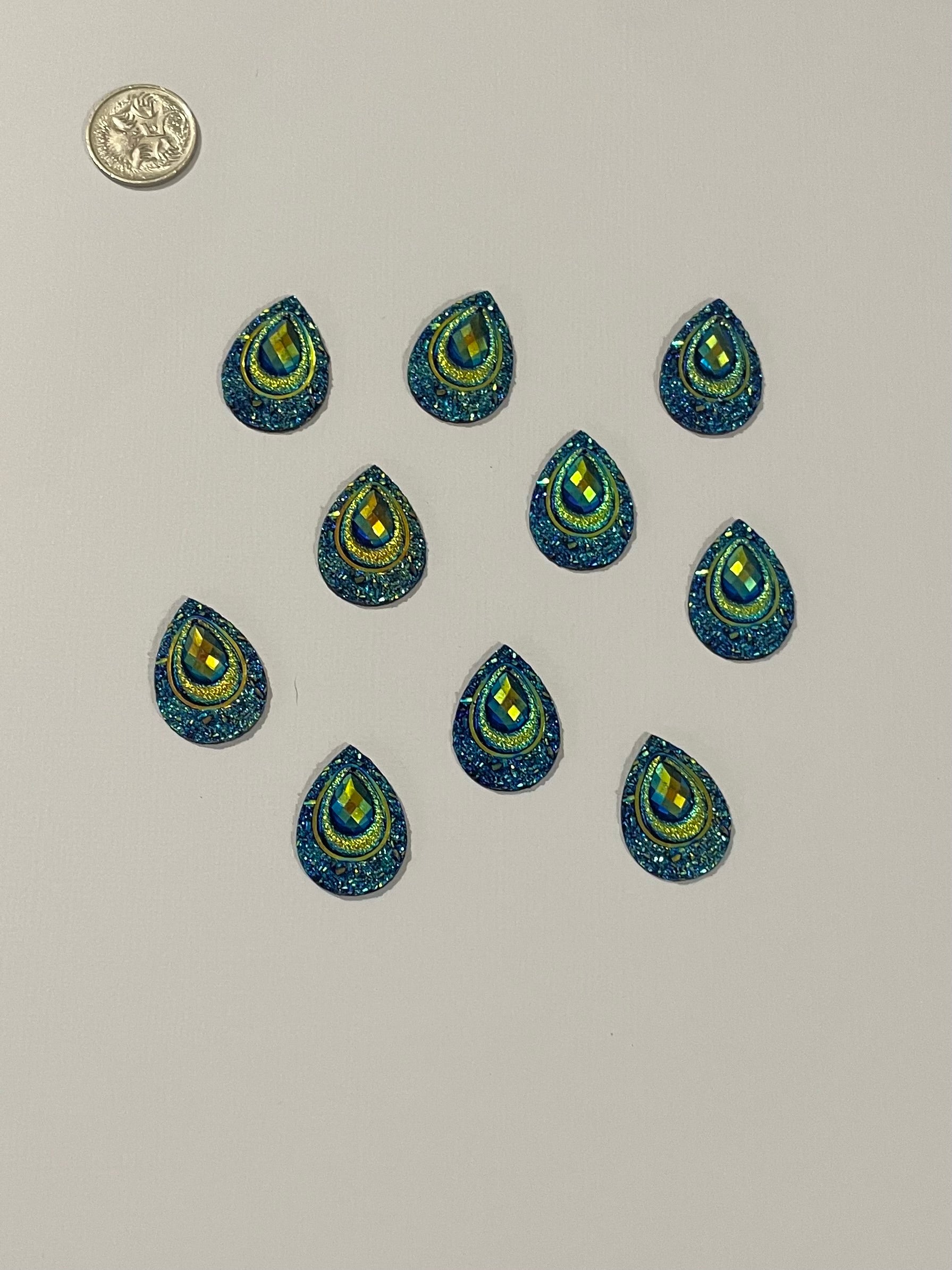 Peacock Tail Cabochons