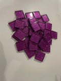 Glitter Glass Tiles - Fuscia