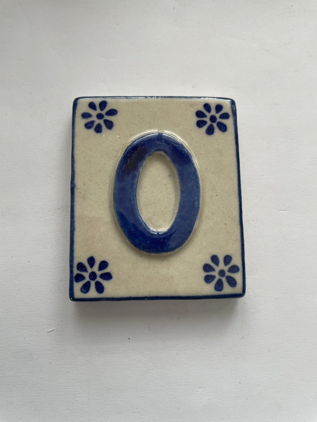Hand Painted Number Tile - 0