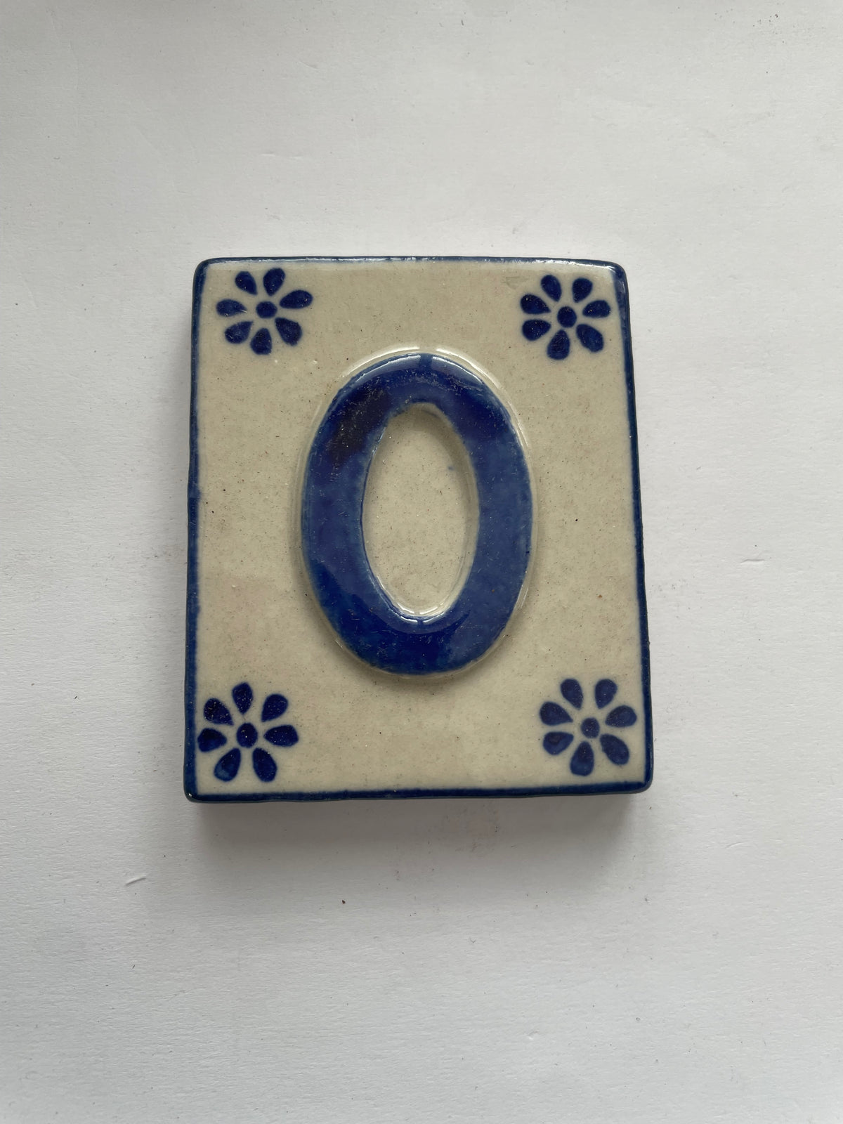 Hand Painted Number Tile - 0