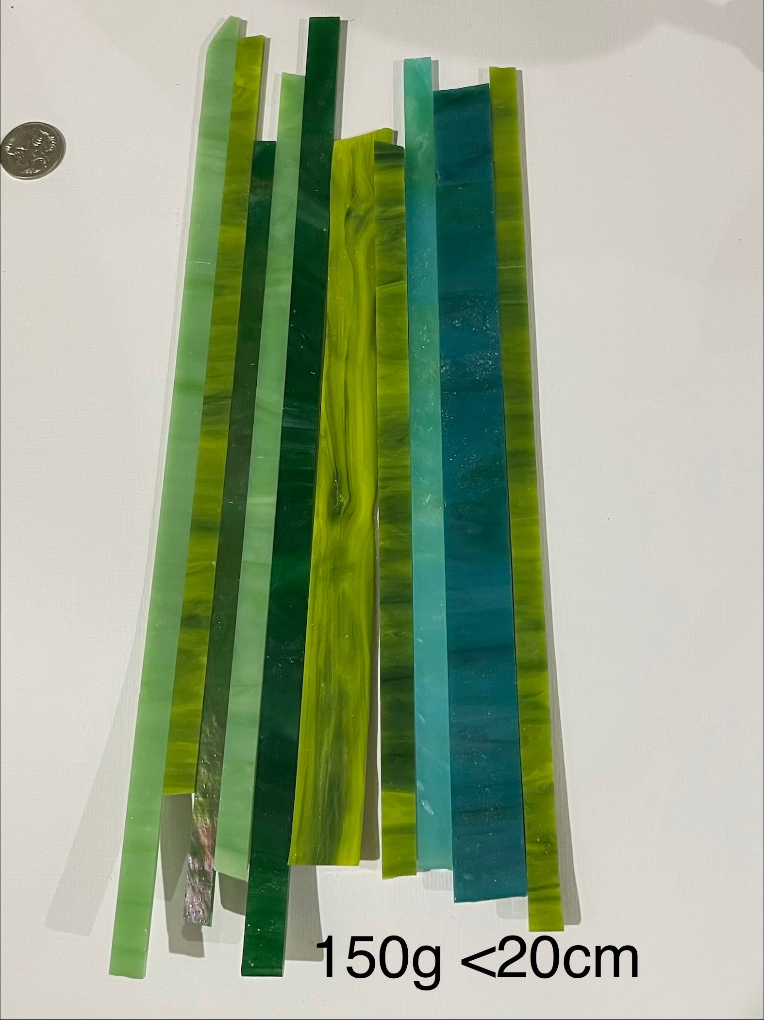Stained Glass Strips - Green Mix Lg