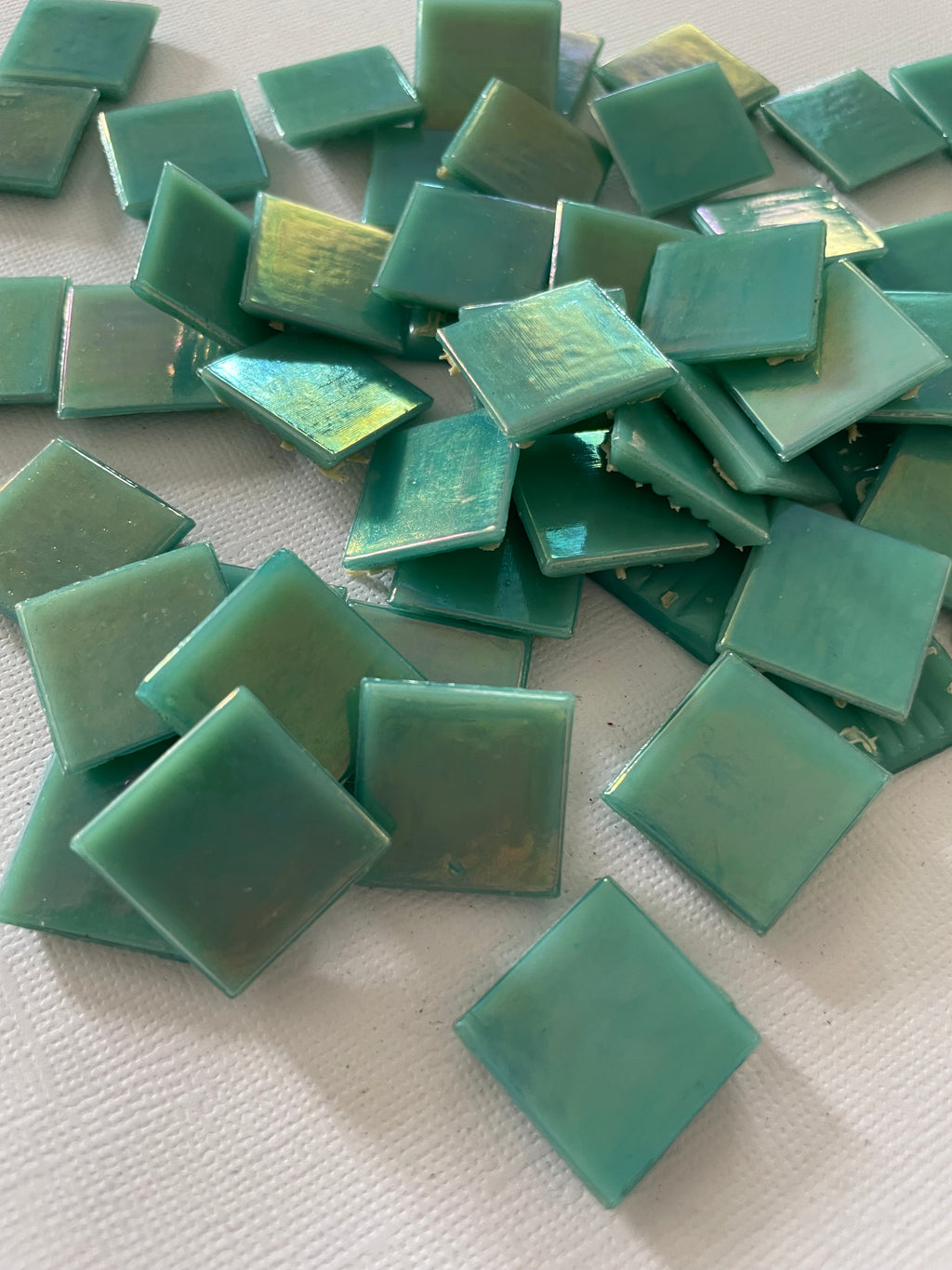 20mm Glass Tile - Iridised Teal