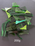 Stained Glass Pieces - Greens