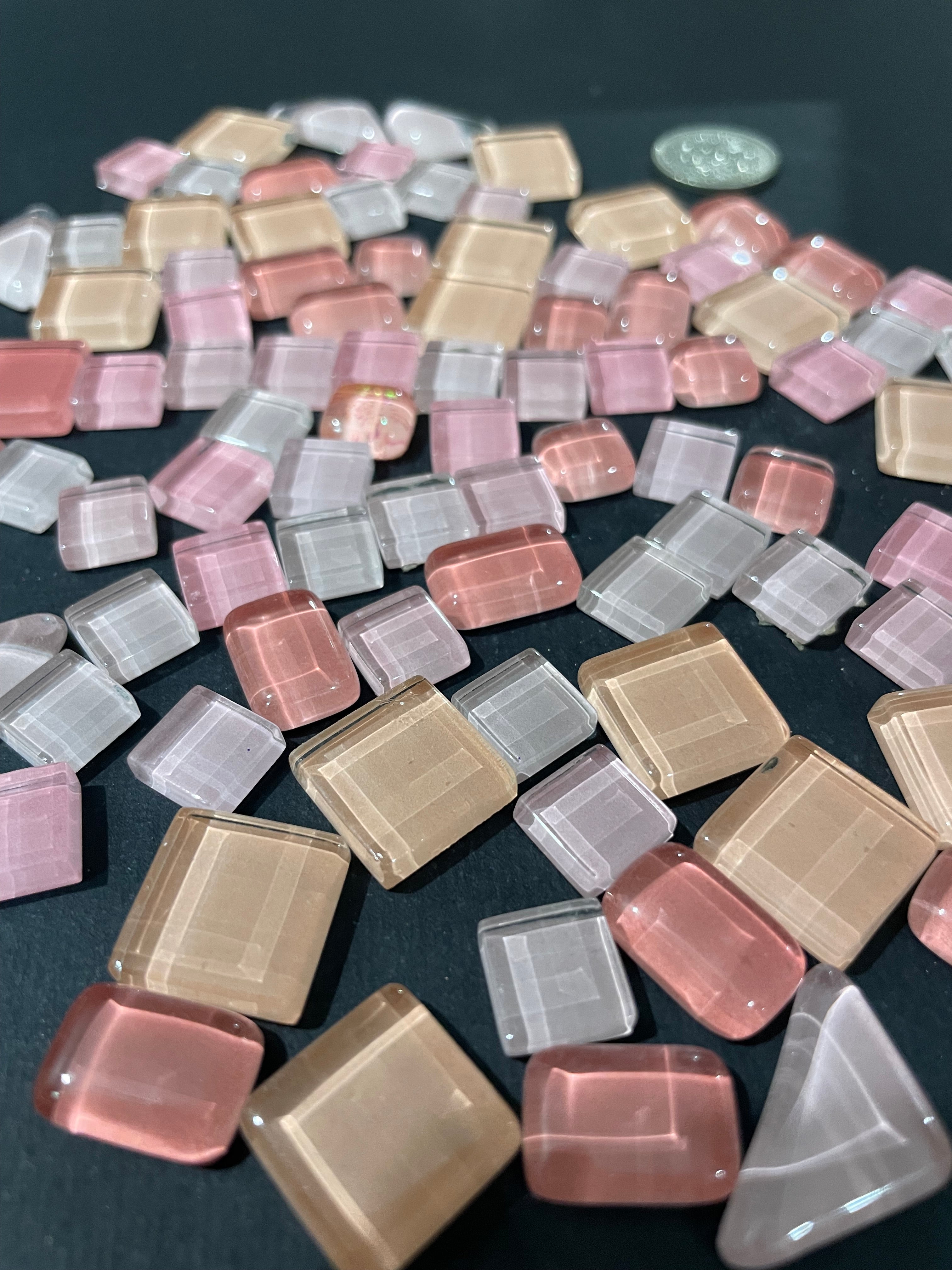 Glass Crystal Shapes - Shades of Pink