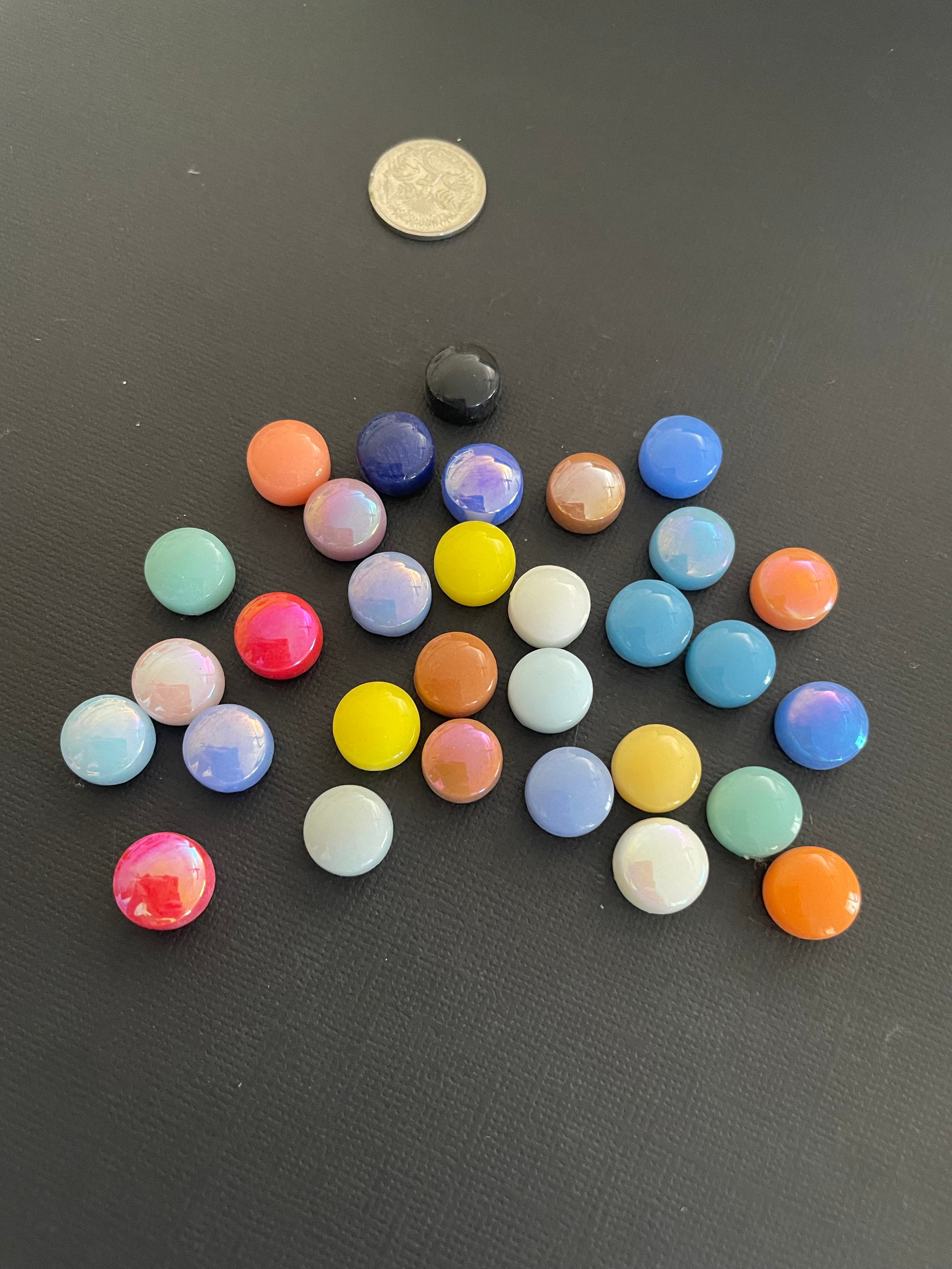 Glass Domed Rounds - Colour Mix