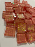 Glitter Glass Tiles - Pink Lemonade