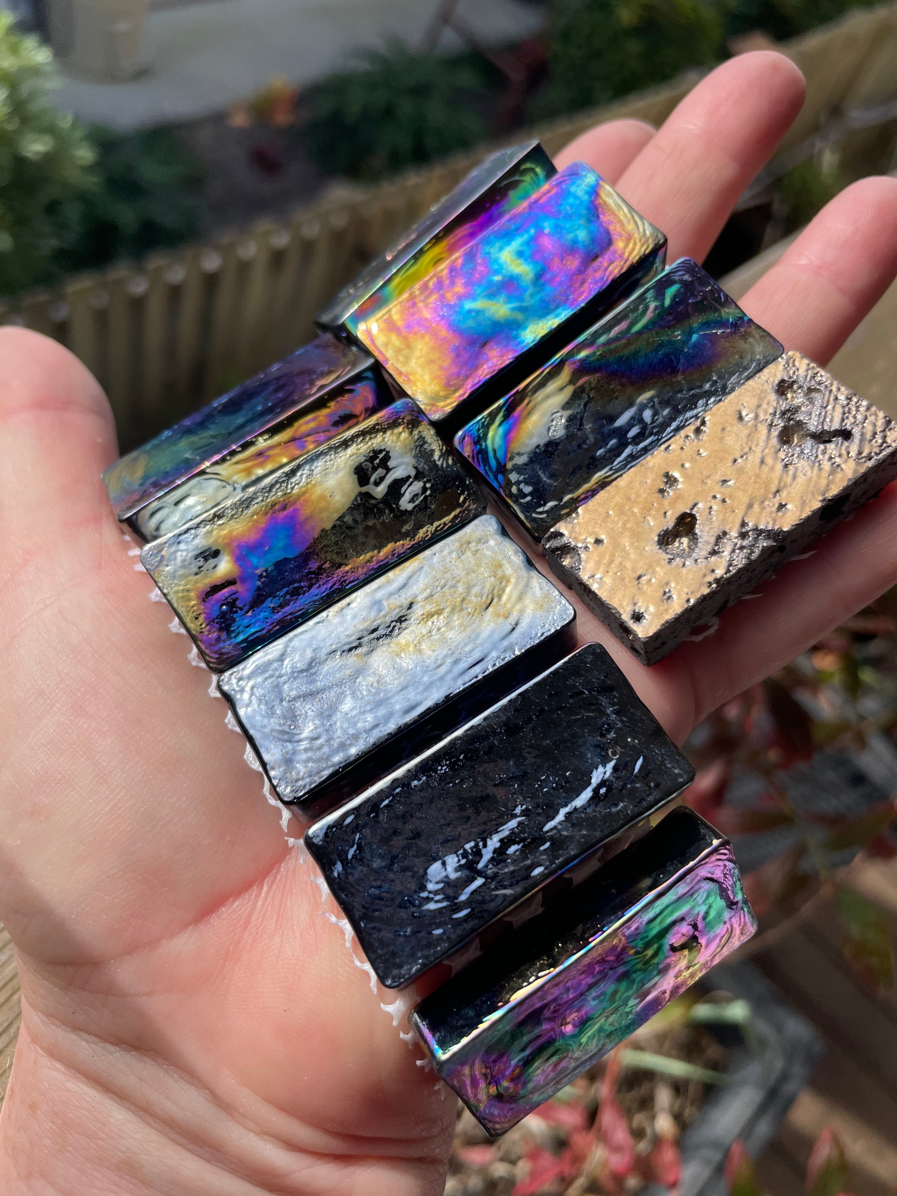 Glass Rectangles - Black Opal