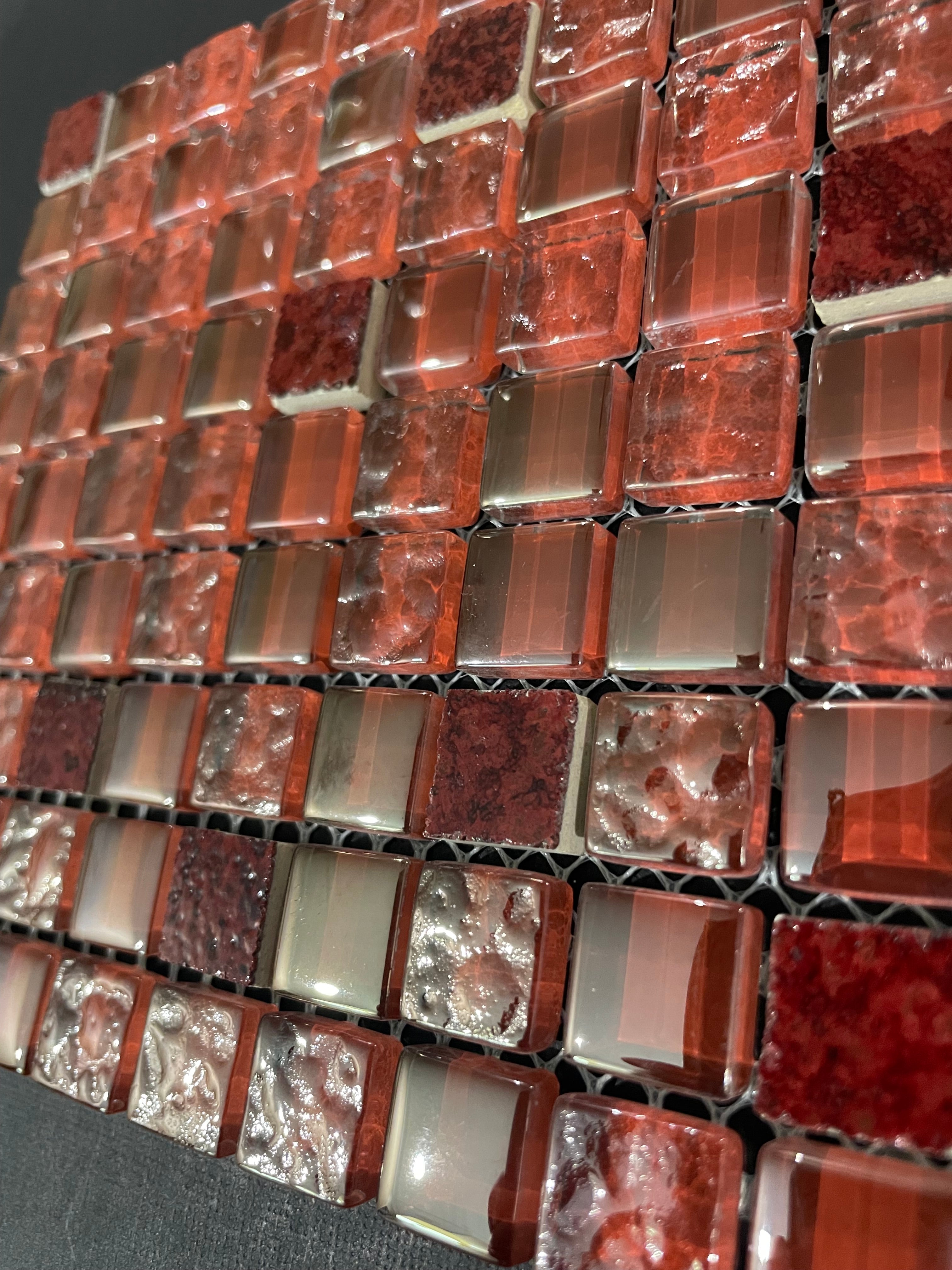 Mini Glass Squares - Red Tones